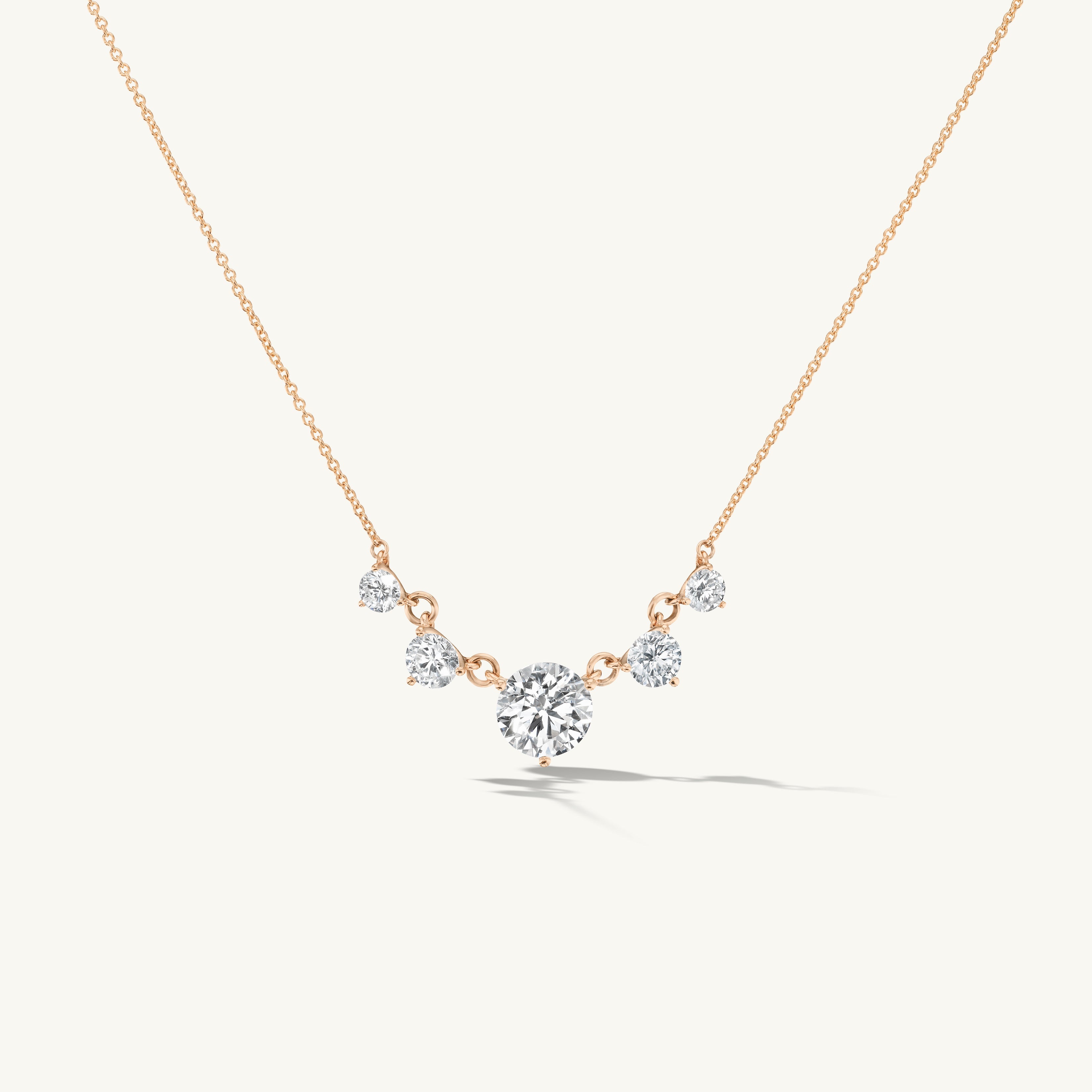 Graduating Diamond Fluted Necklace