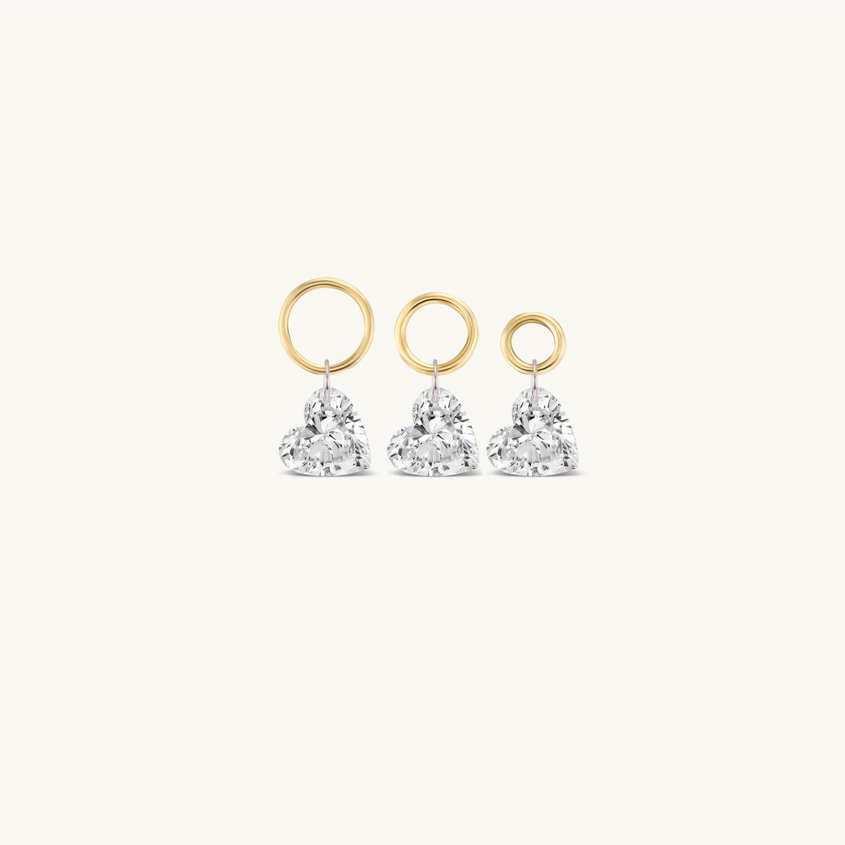 Small Heart Pierced Diamond Charm for Huggies