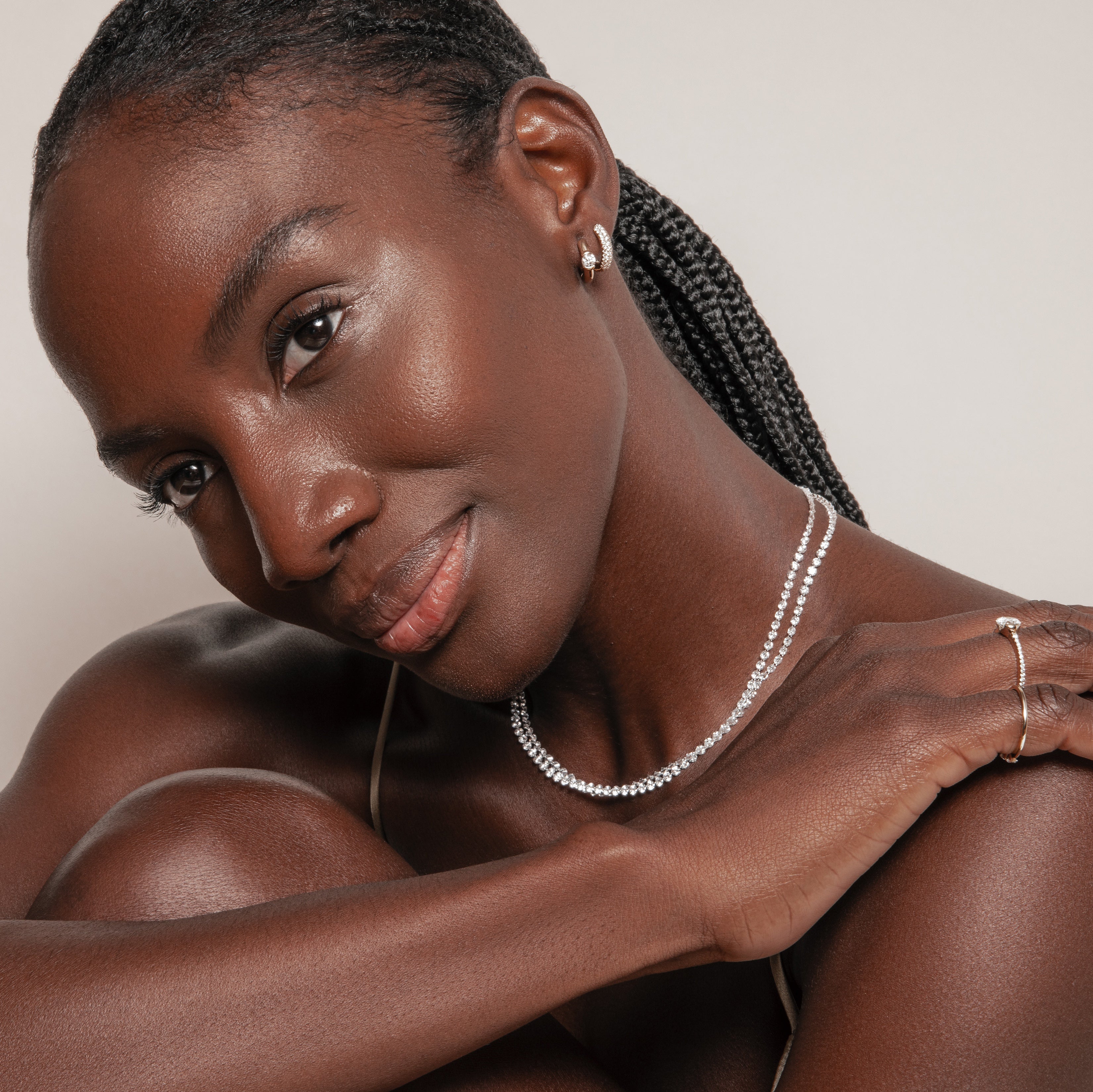 Sunrise Hoop with Diamond