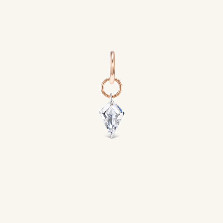 Large Kite Pierced Diamond Charm for Chains
