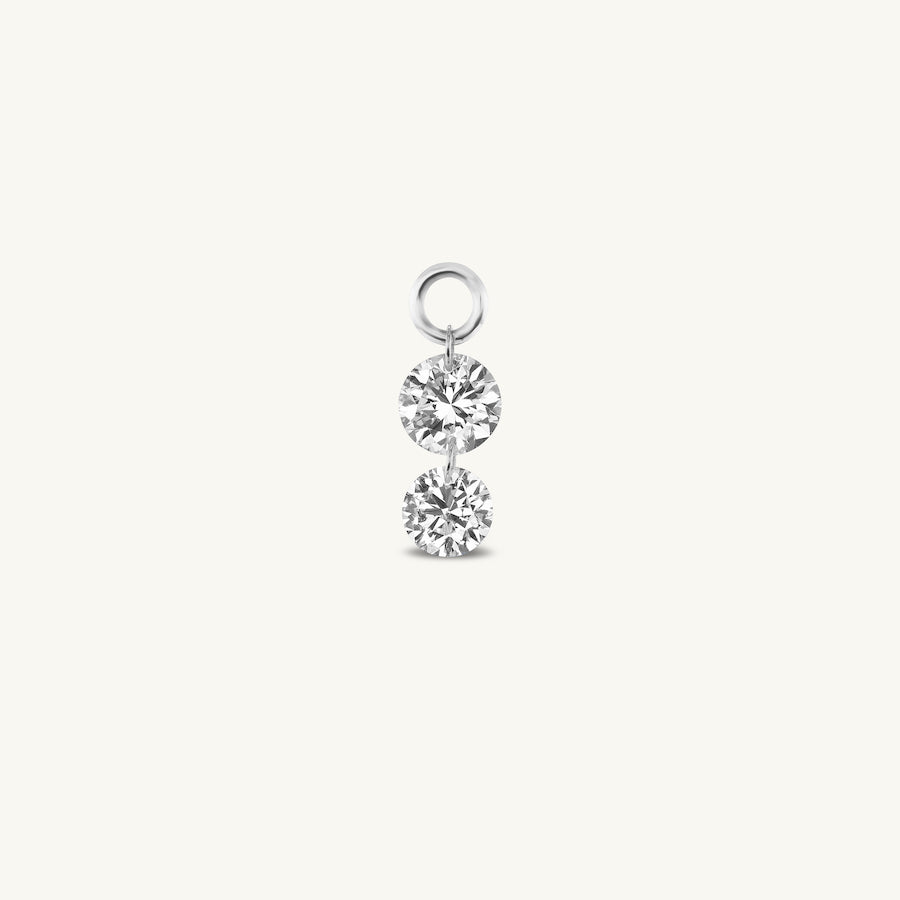 Large Double Pierced Diamond Charm for Huggies