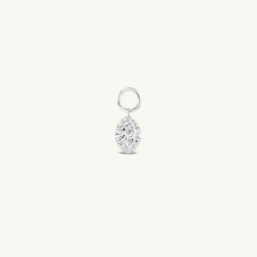 Large Marquise Pierced Diamond Charm for Huggies