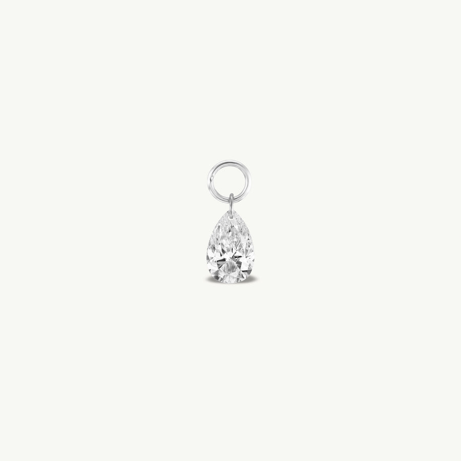Large Pear Pierced Diamond Charm for Huggies