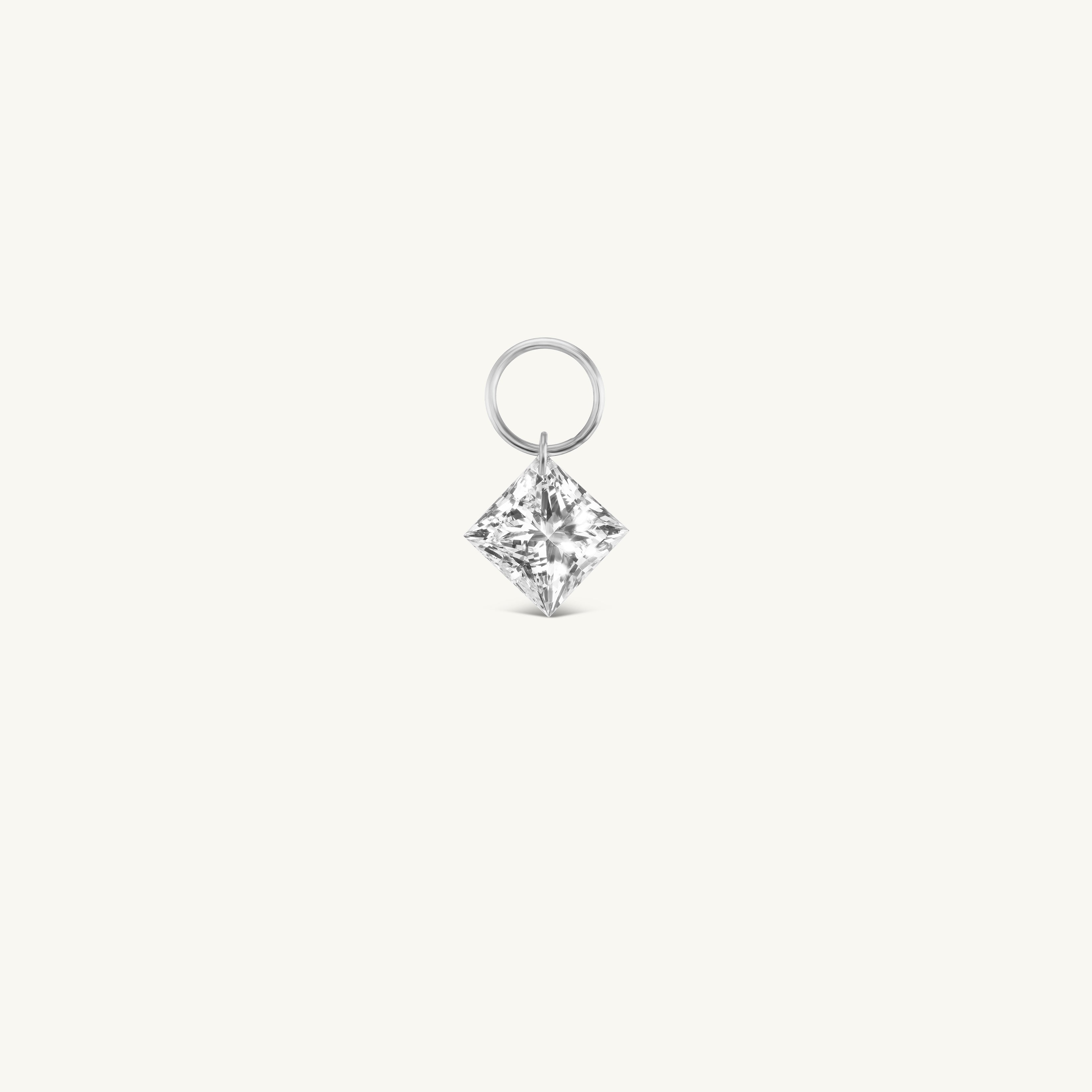 Large Princess Pierced Diamond Charm for Huggies