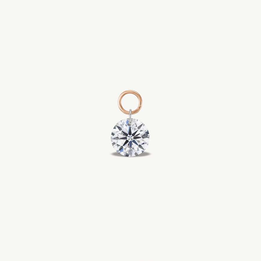 Large Round Pierced Diamond Charm for Huggies