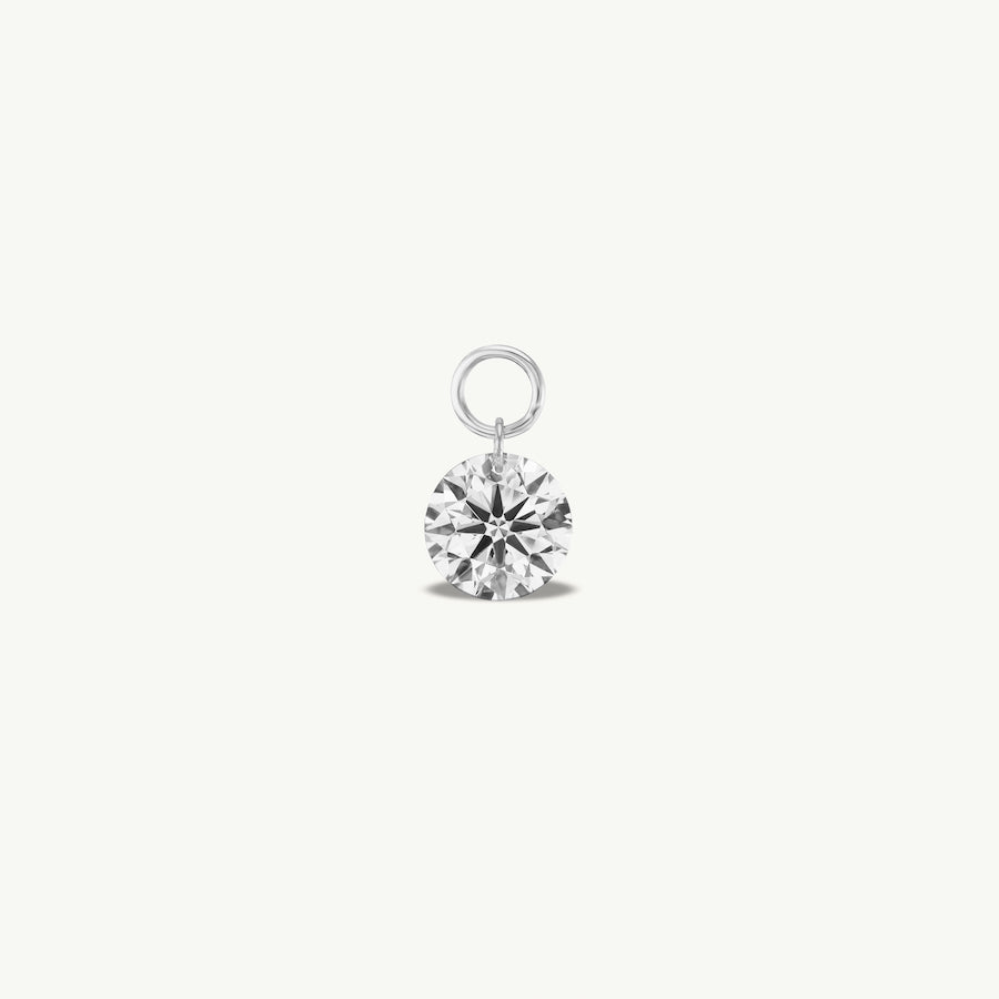 Large Round Pierced Diamond Charm for Huggies