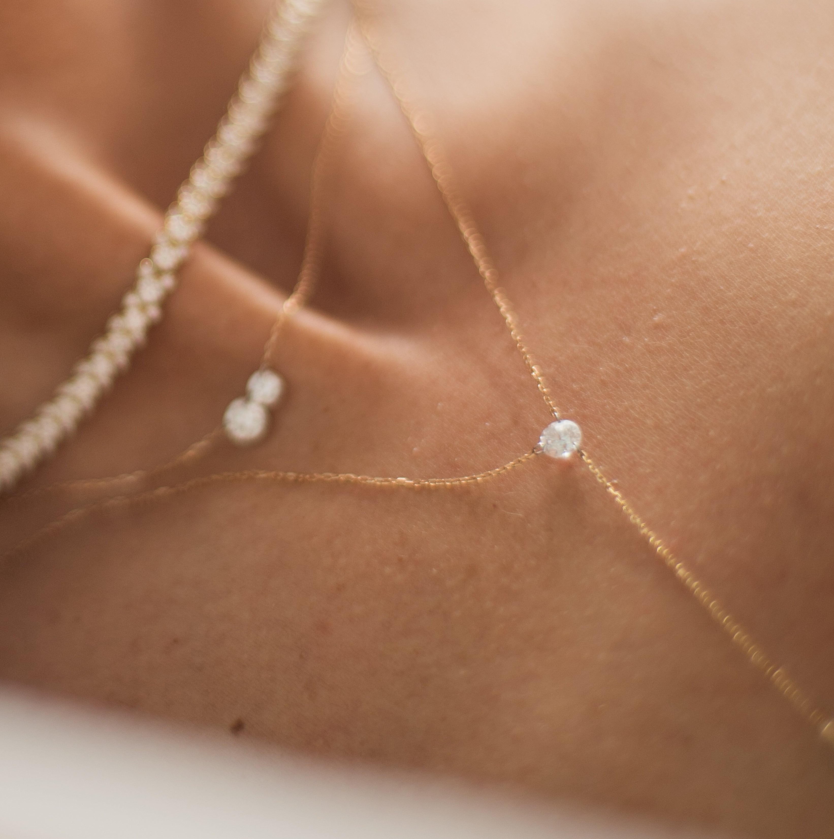 Pierced Diamond Lariat