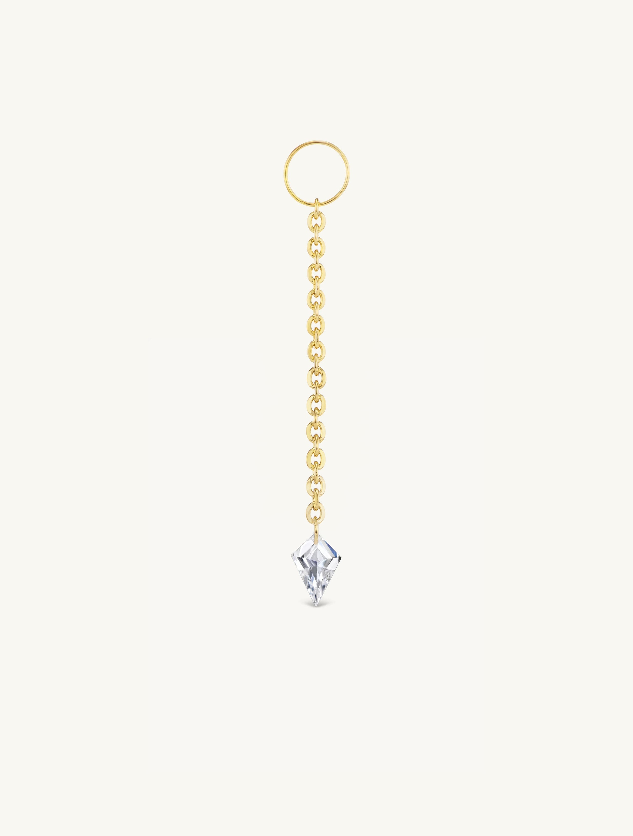 Long Dangling Kite Pierced Diamond Charm for Huggies