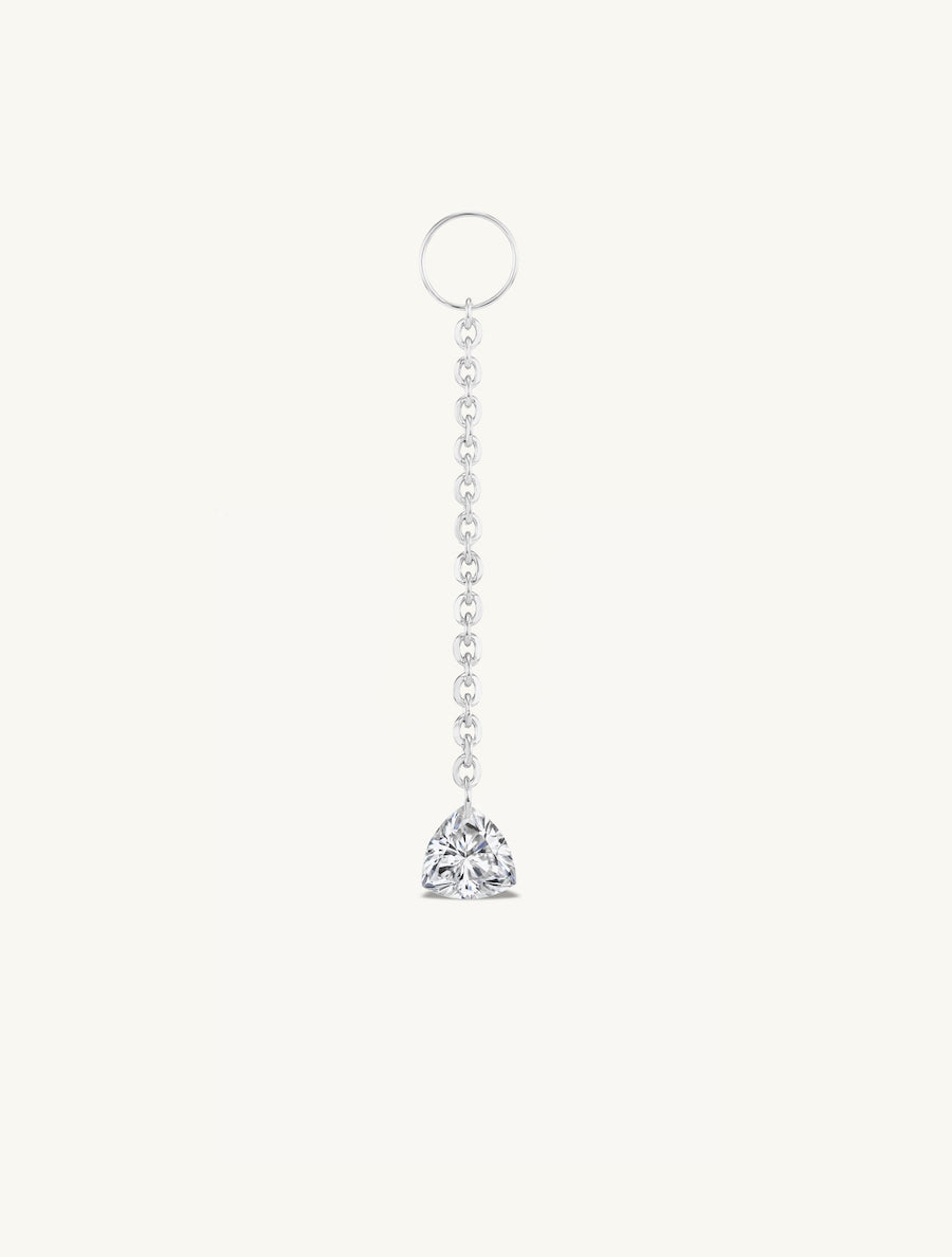 Long Dangling Trillion Pierced Diamond Charm for Huggies