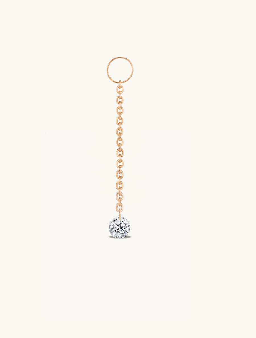 Long Dangling Round Pierced Diamond Charm for Huggies