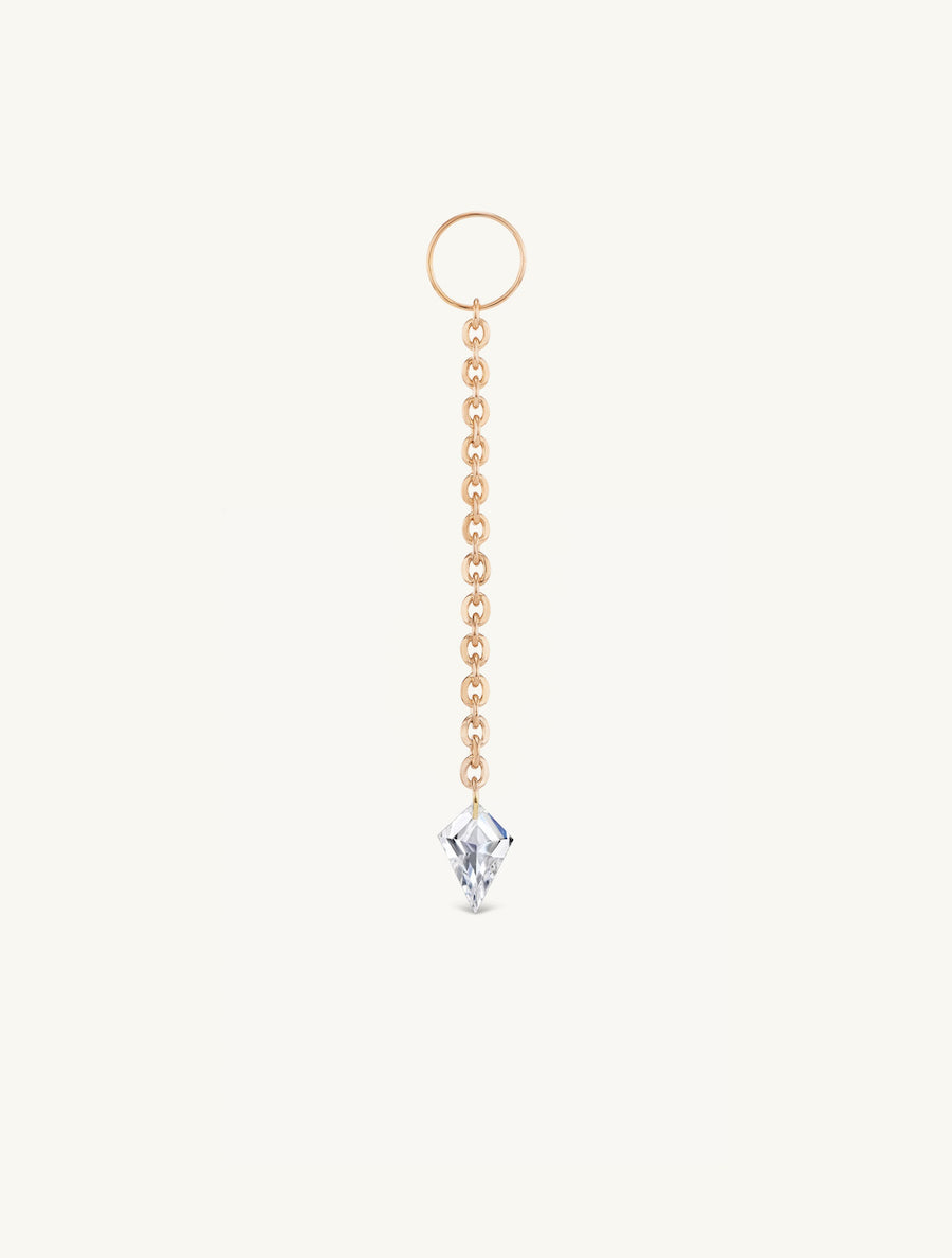 Long Dangling Kite Pierced Diamond Charm for Huggies