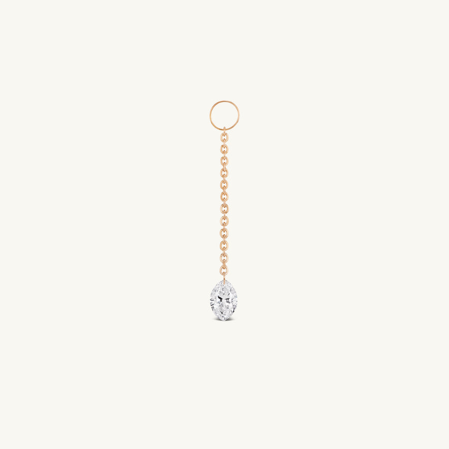 Long Dangling Marquise Pierced Diamond Charm for Huggies