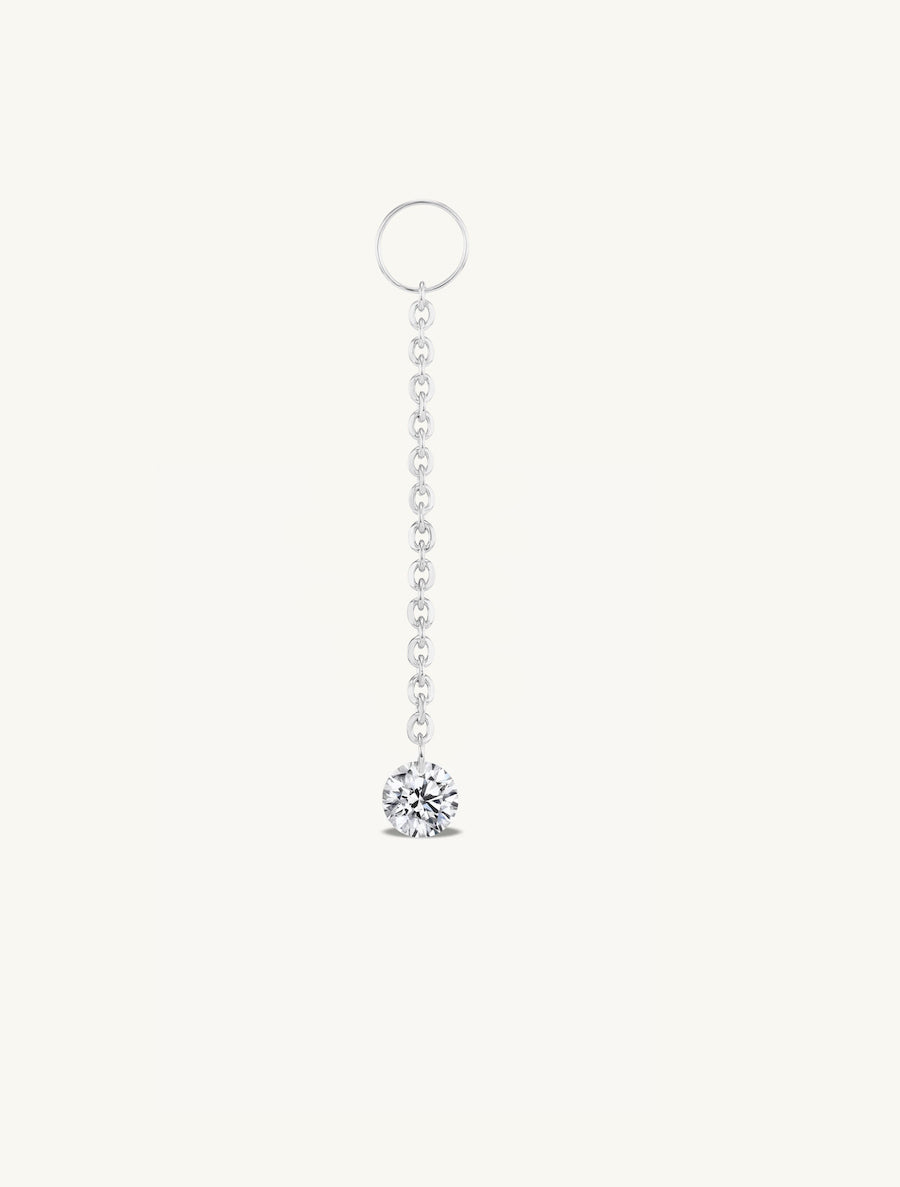 Long Dangling Round Pierced Diamond Charm for Huggies