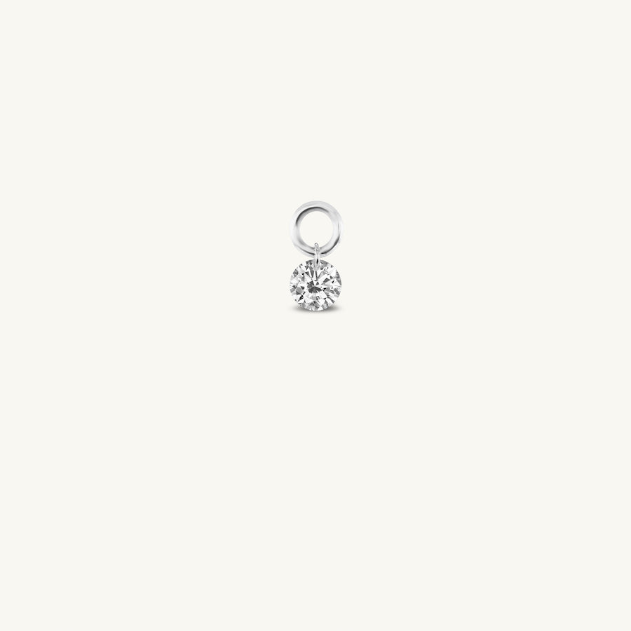 Mini Round Pierced Diamond Charm for Huggies