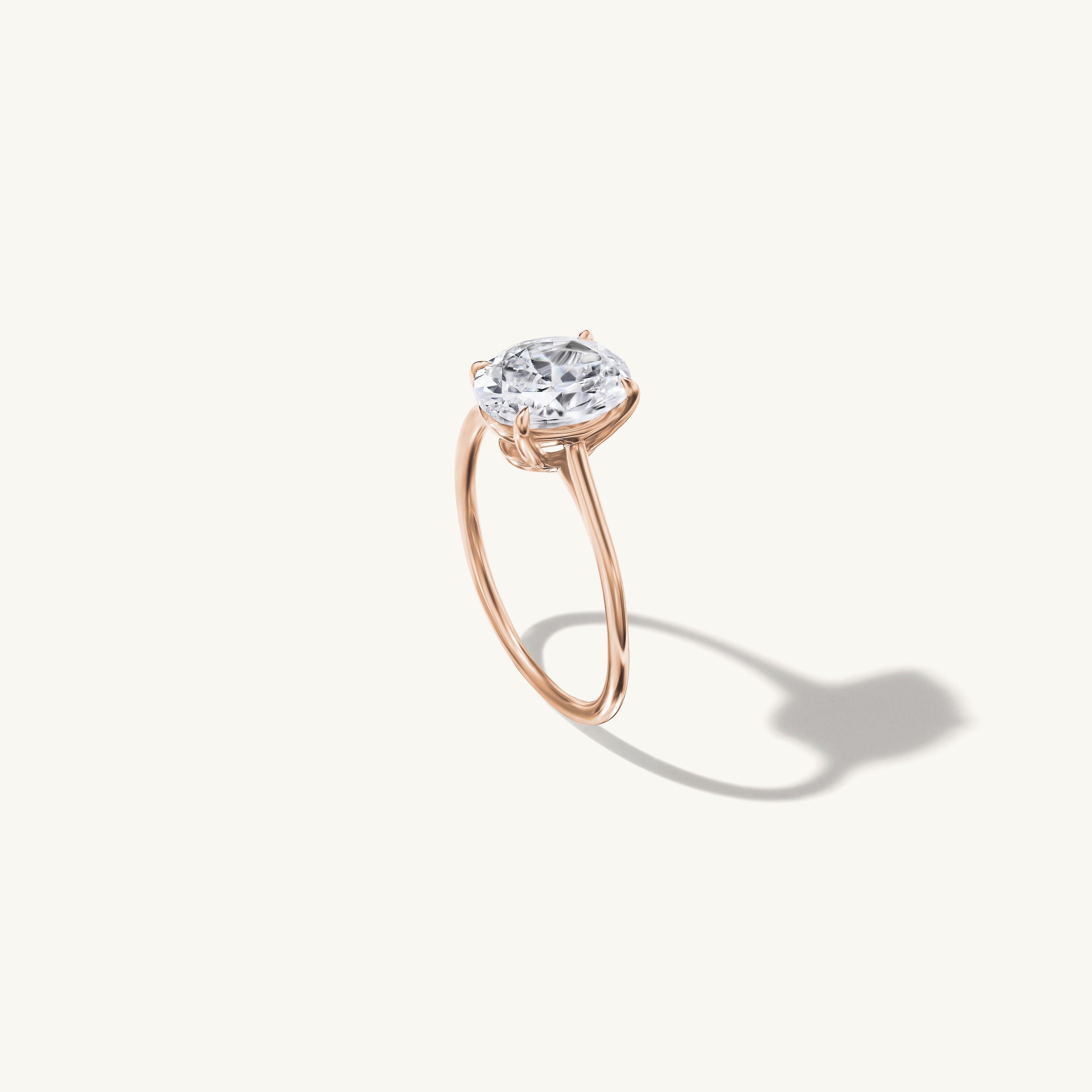 Floating Oval Engagement Ring