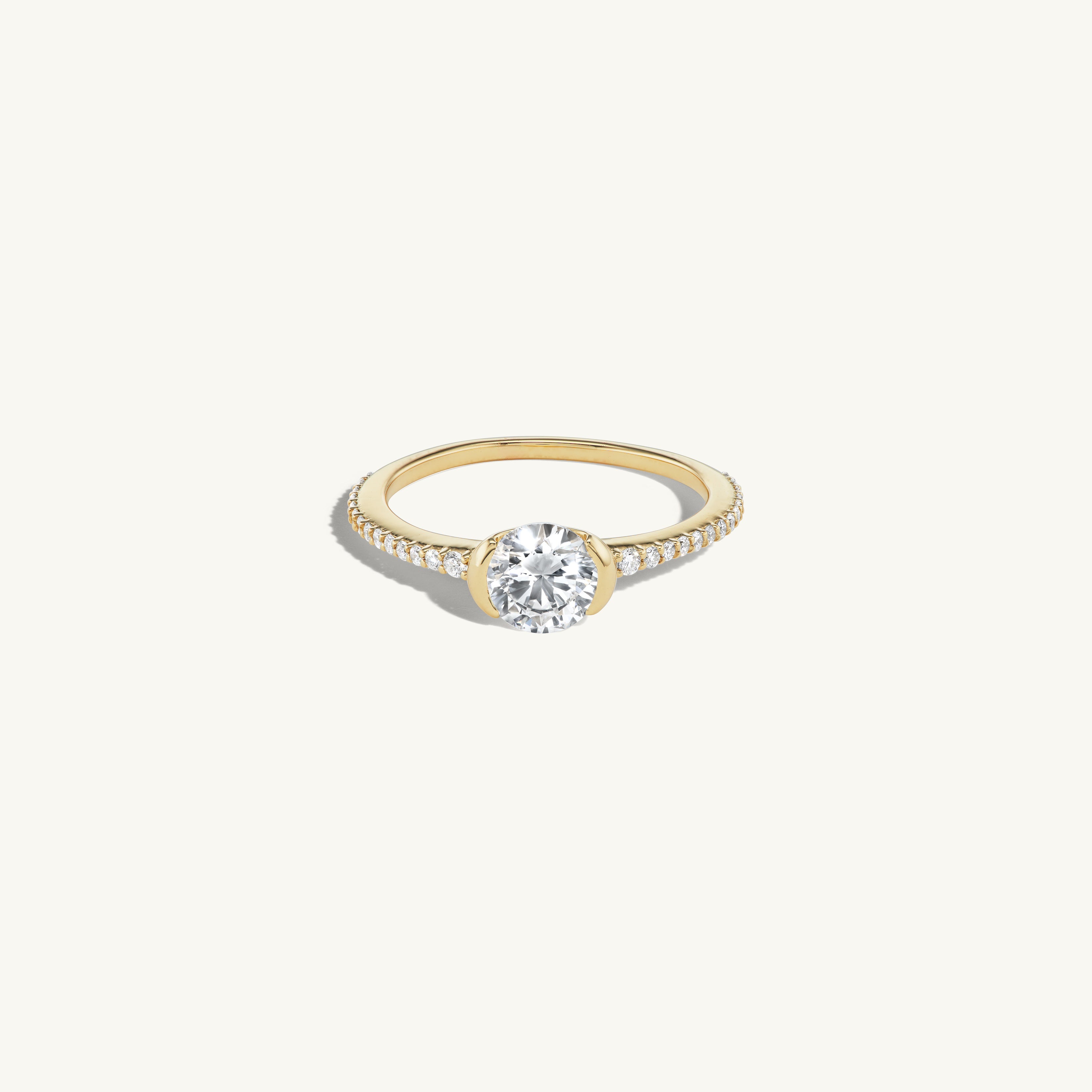 Sunrise Pave Diamond Ring