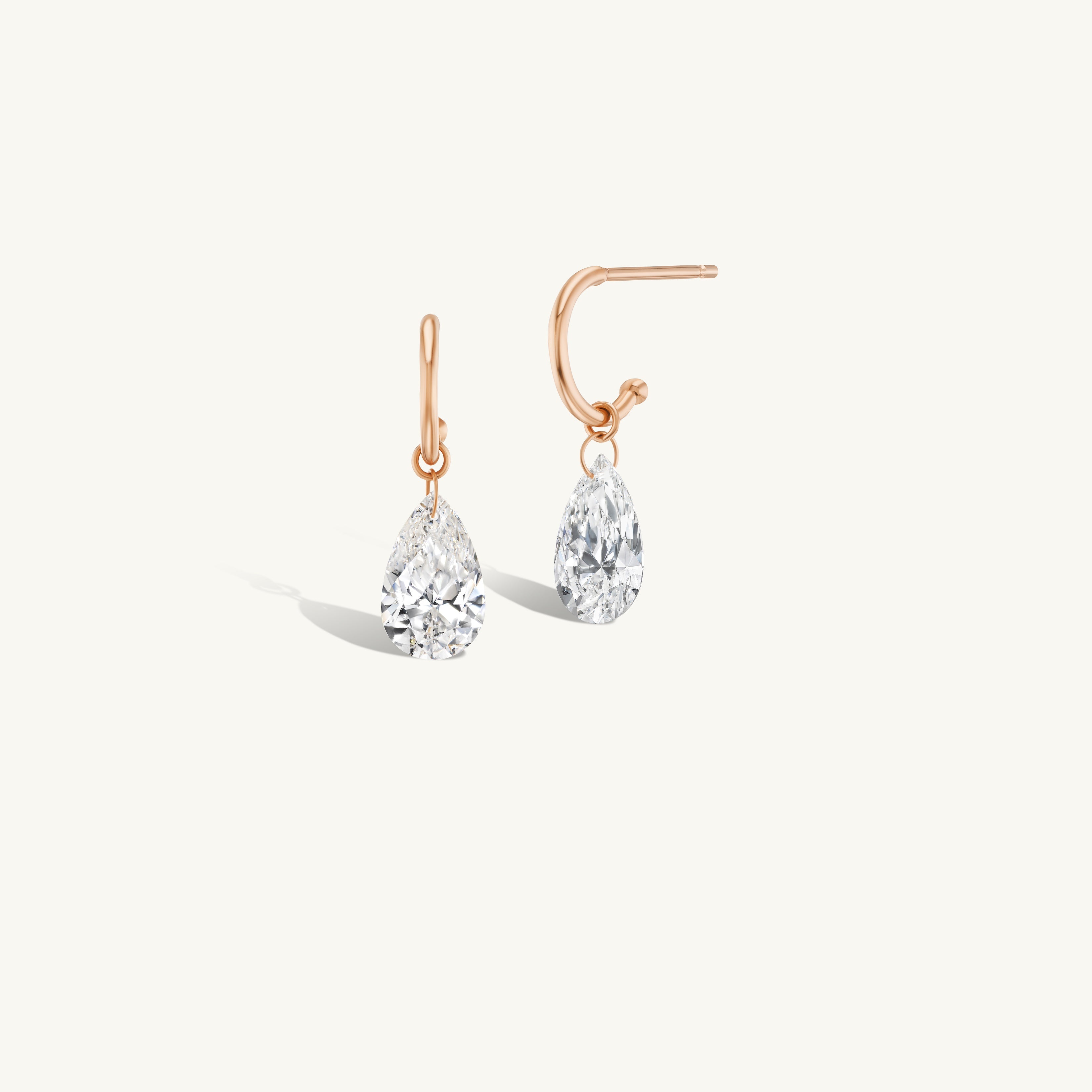 1 Carat Pear Pierced Diamond Earring