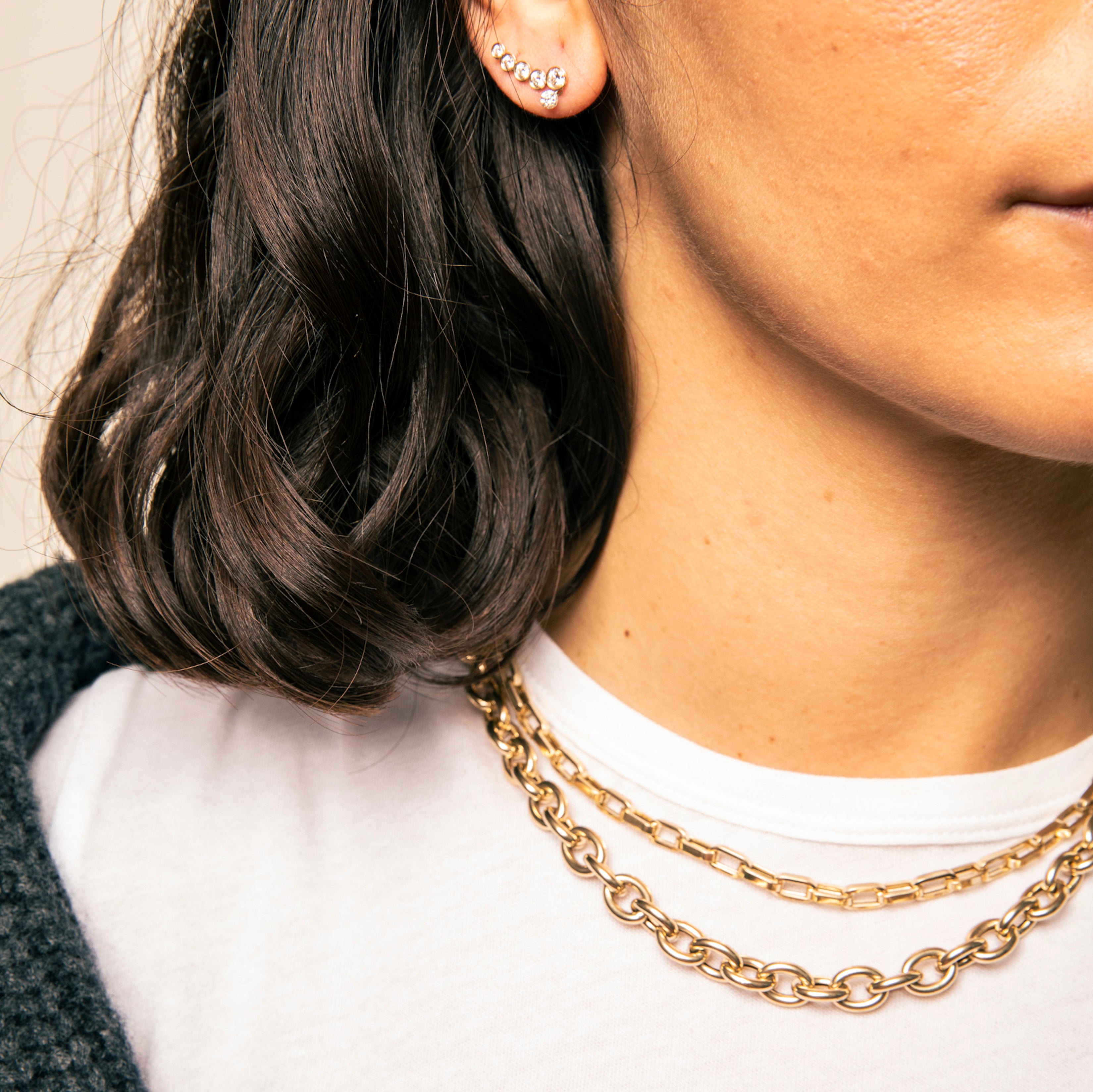 Chunky Flat Rectangular Chain Necklace