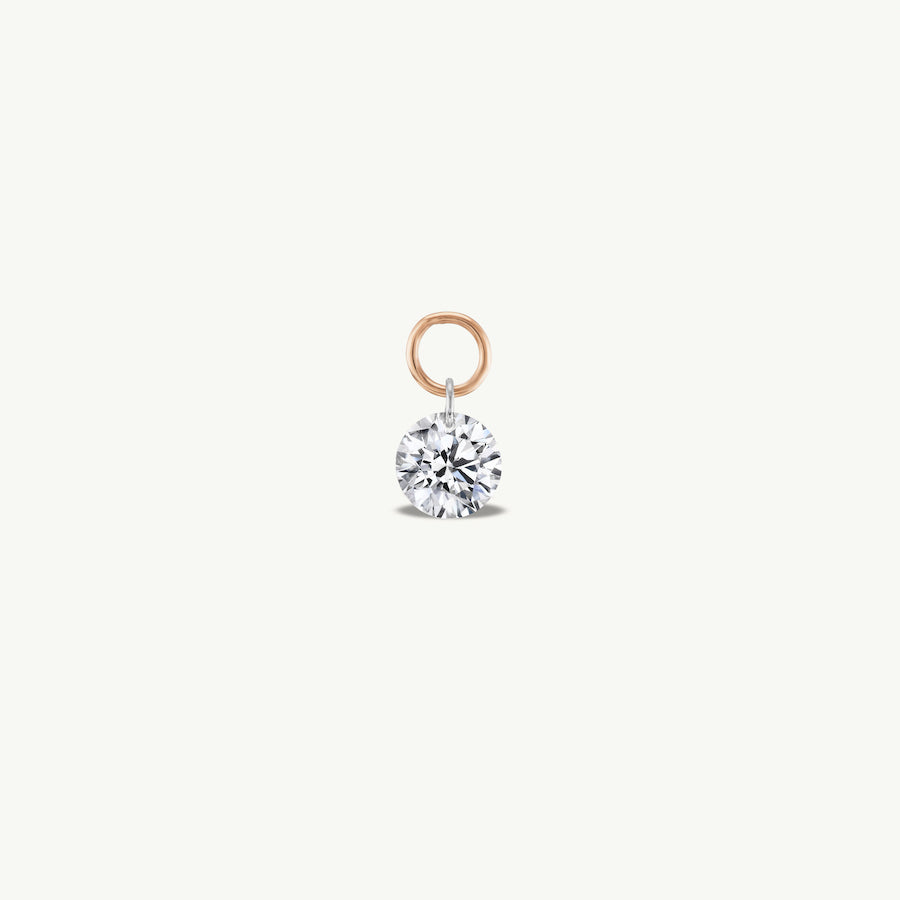 Small Round Pierced Diamond Charm for Huggies