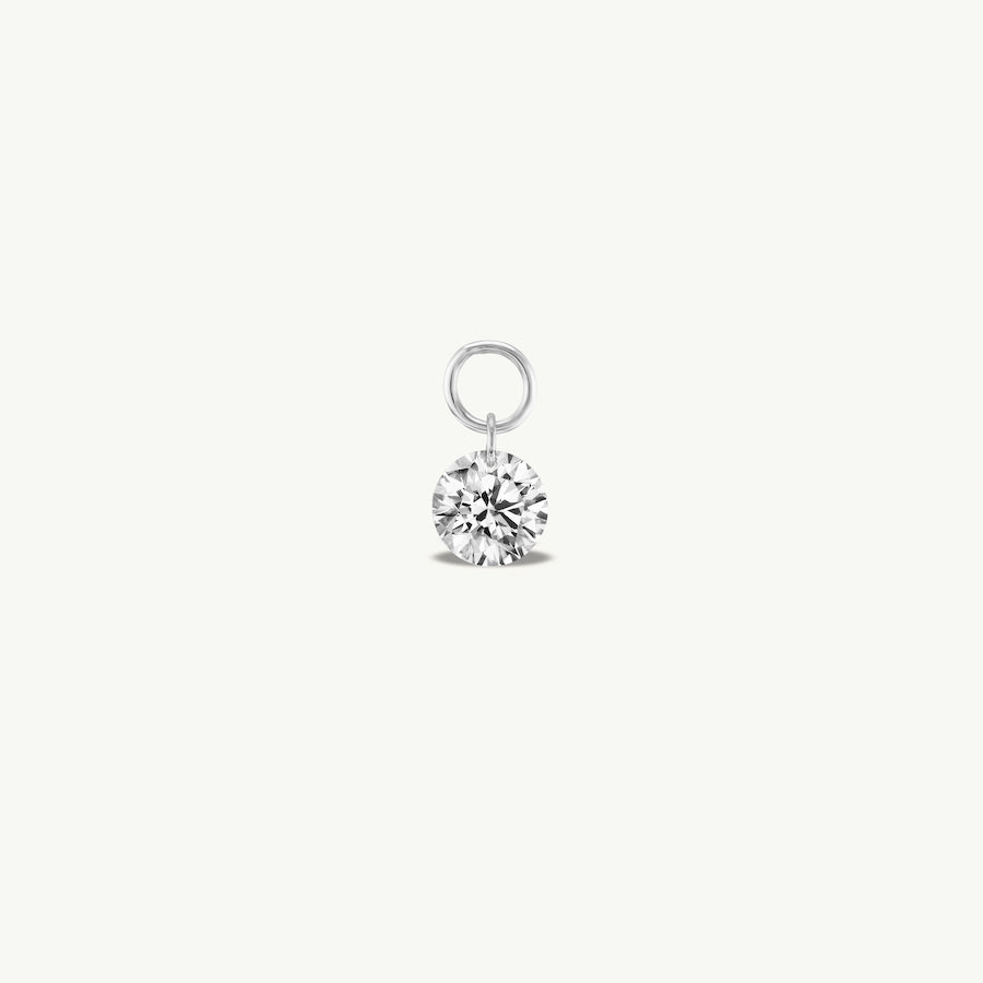 Small Round Pierced Diamond Charm for Huggies