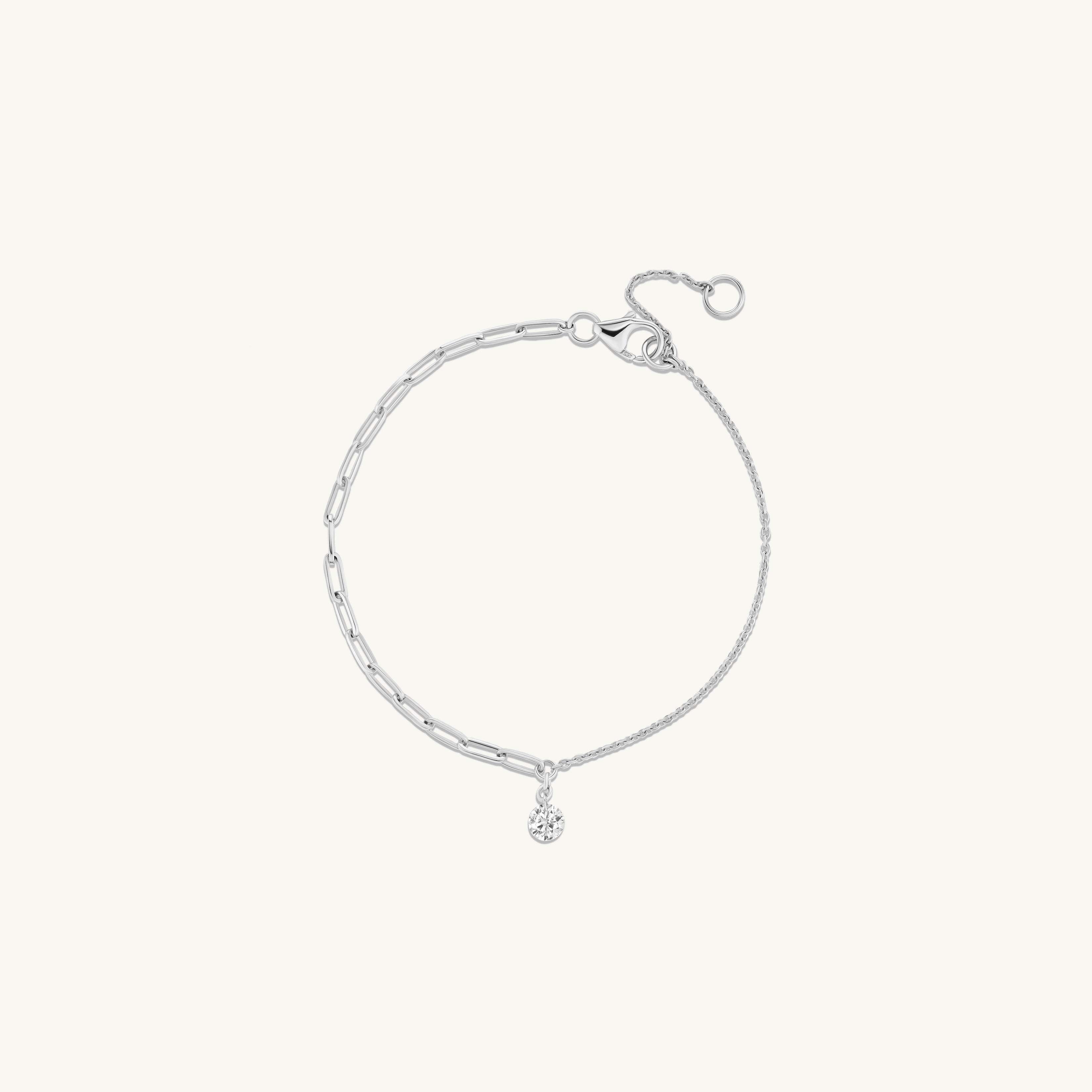 Pierced Round Diamond Duo Chain Bracelet