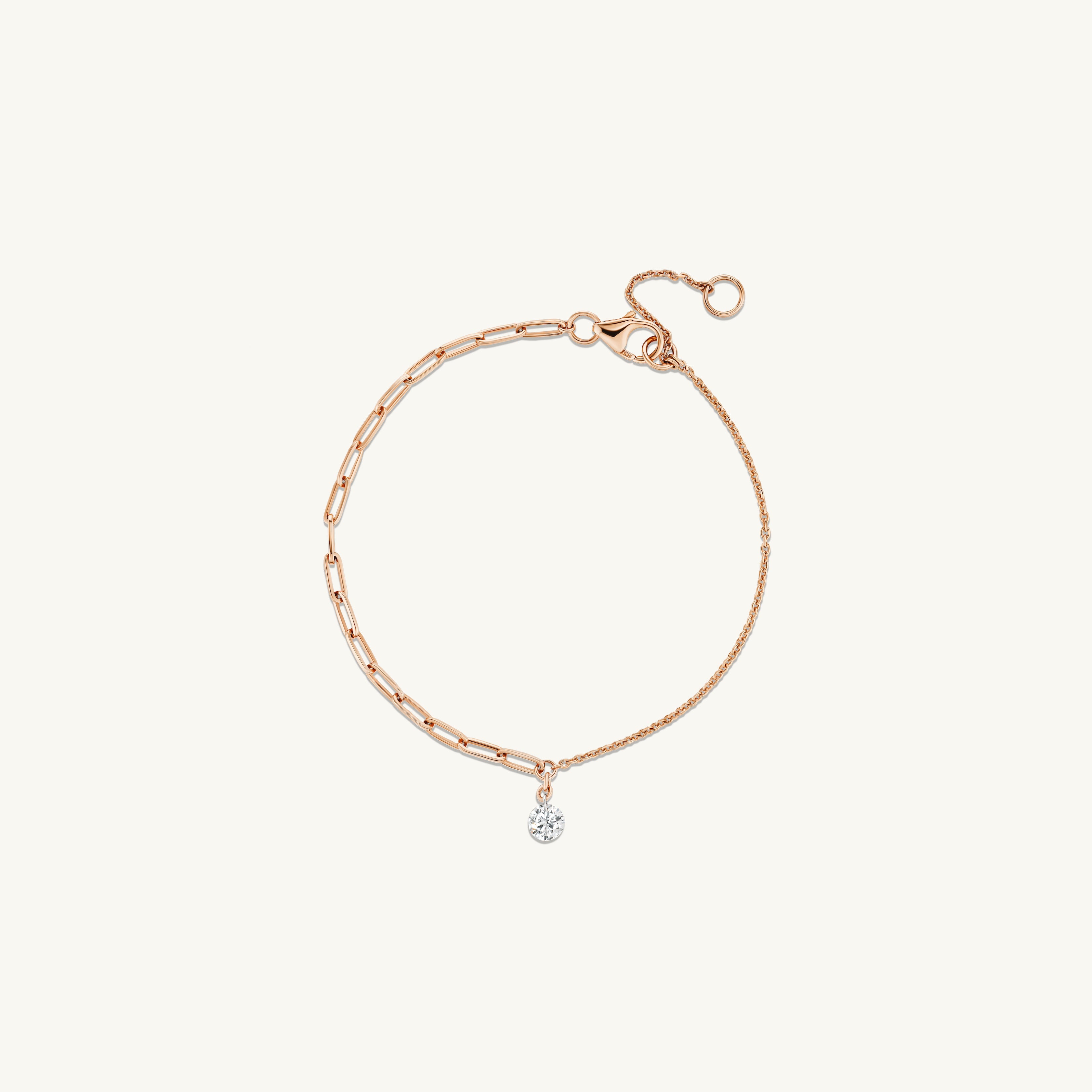 Pierced Round Diamond Duo Chain Bracelet