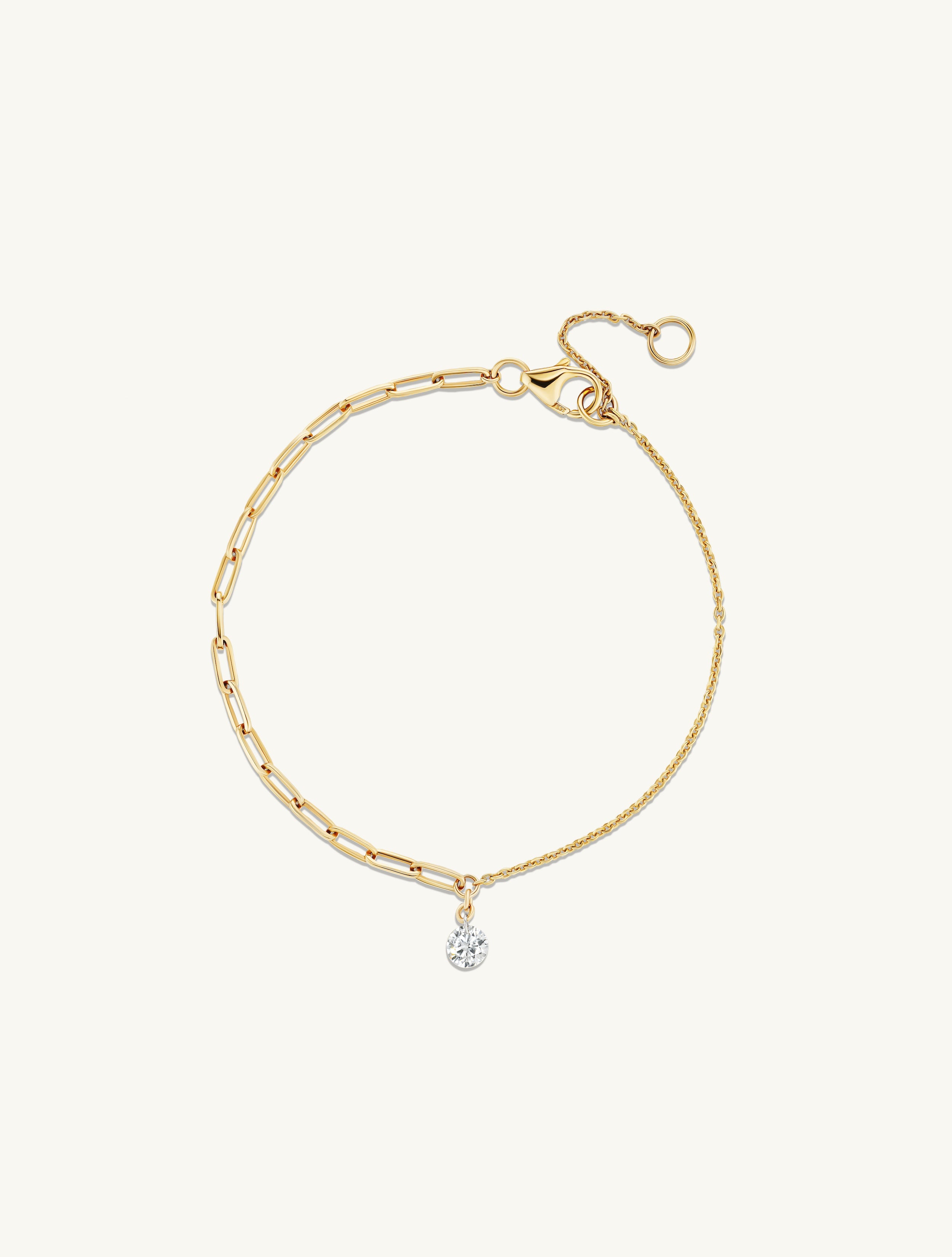 Pierced Round Diamond Duo Chain Bracelet