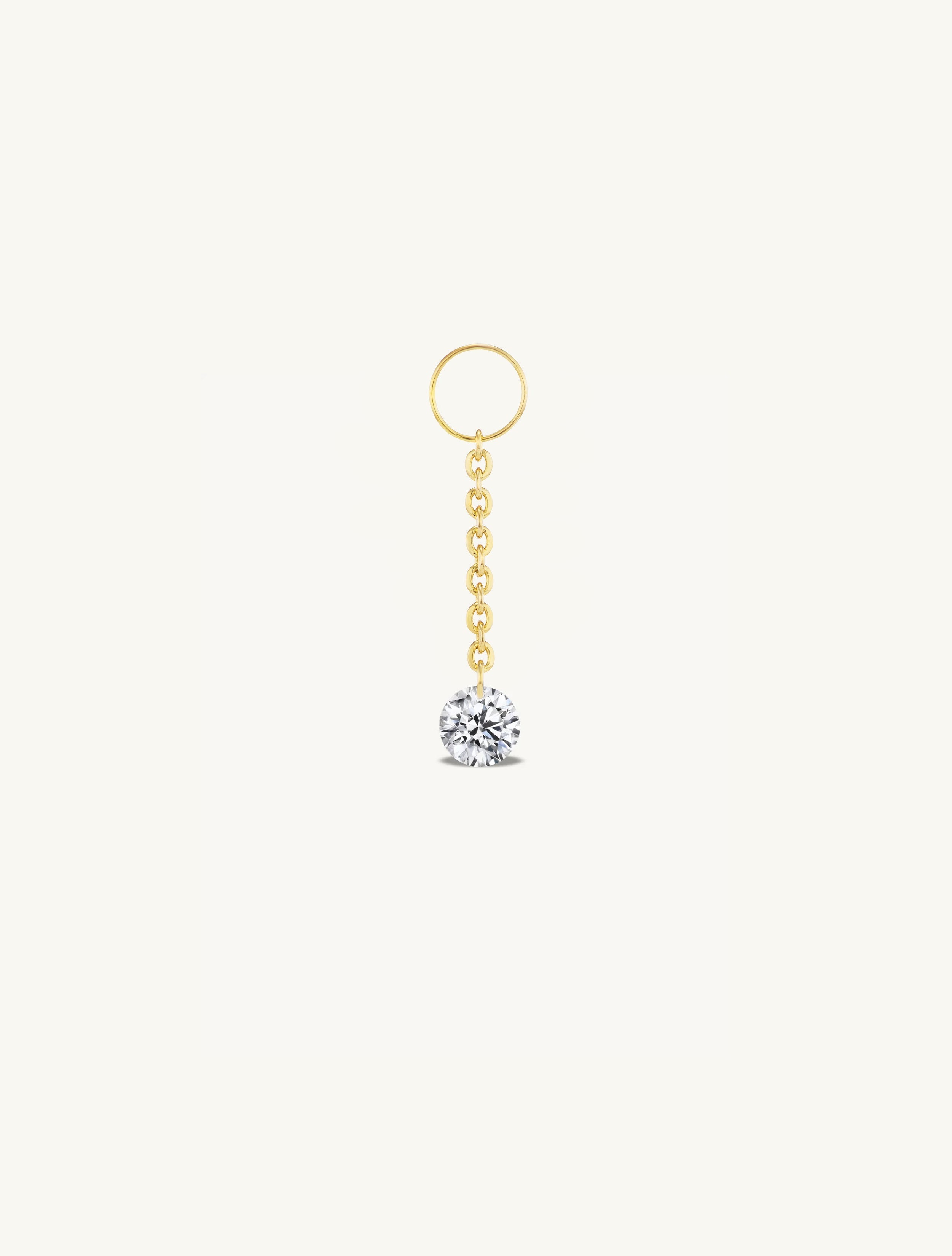 Dangling Round Pierced Diamond Charm for Huggies