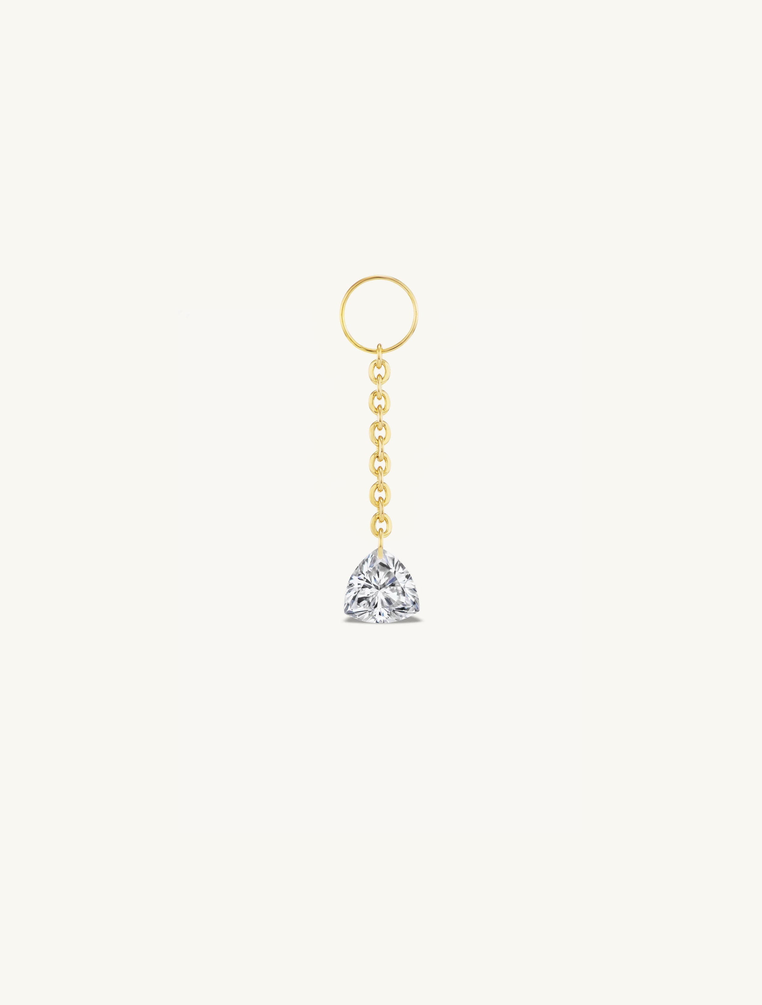 Dangling Trillion Pierced Diamond Charm for Huggies