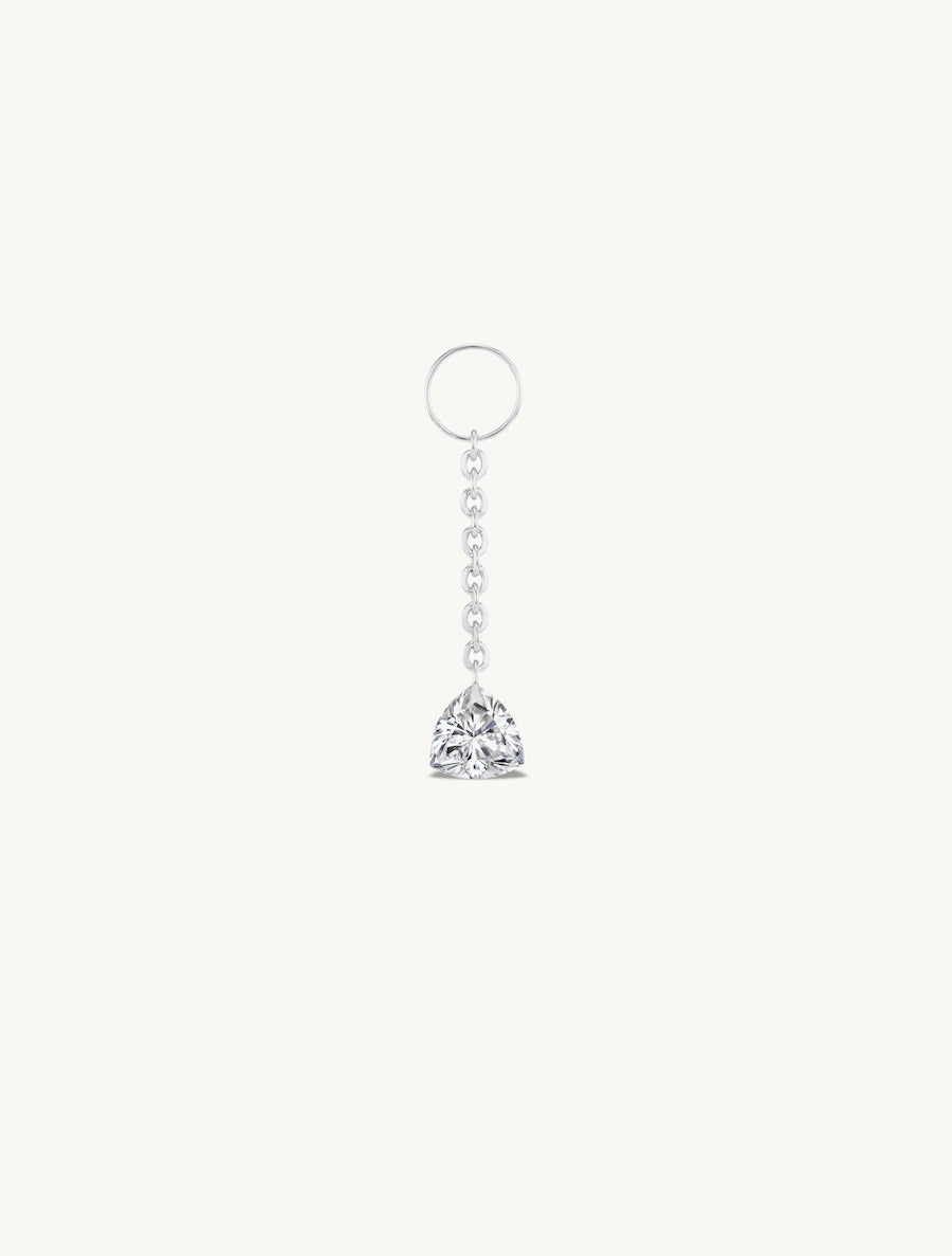 Dangling Trillion Pierced Diamond Charm for Huggies