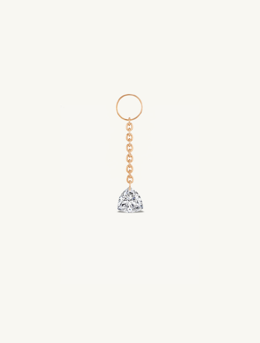 Dangling Trillion Pierced Diamond Charm for Huggies
