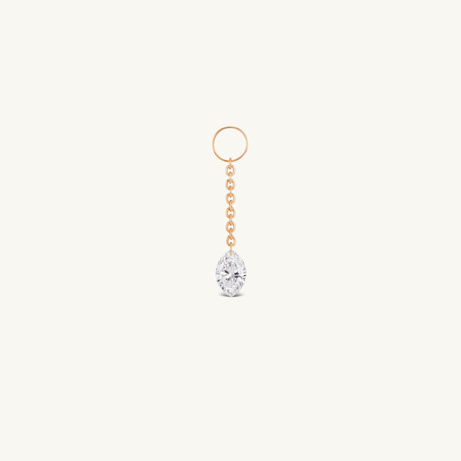 Dangling Marquise Pierced Diamond Charm for Huggies