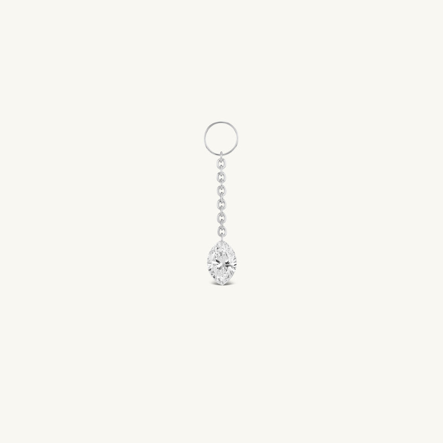 Dangling Marquise Pierced Diamond Charm for Huggies
