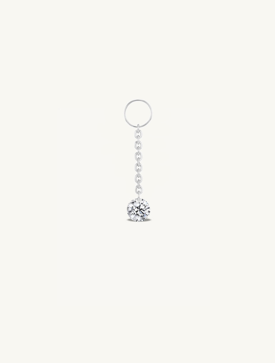Dangling Round Pierced Diamond Charm for Huggies