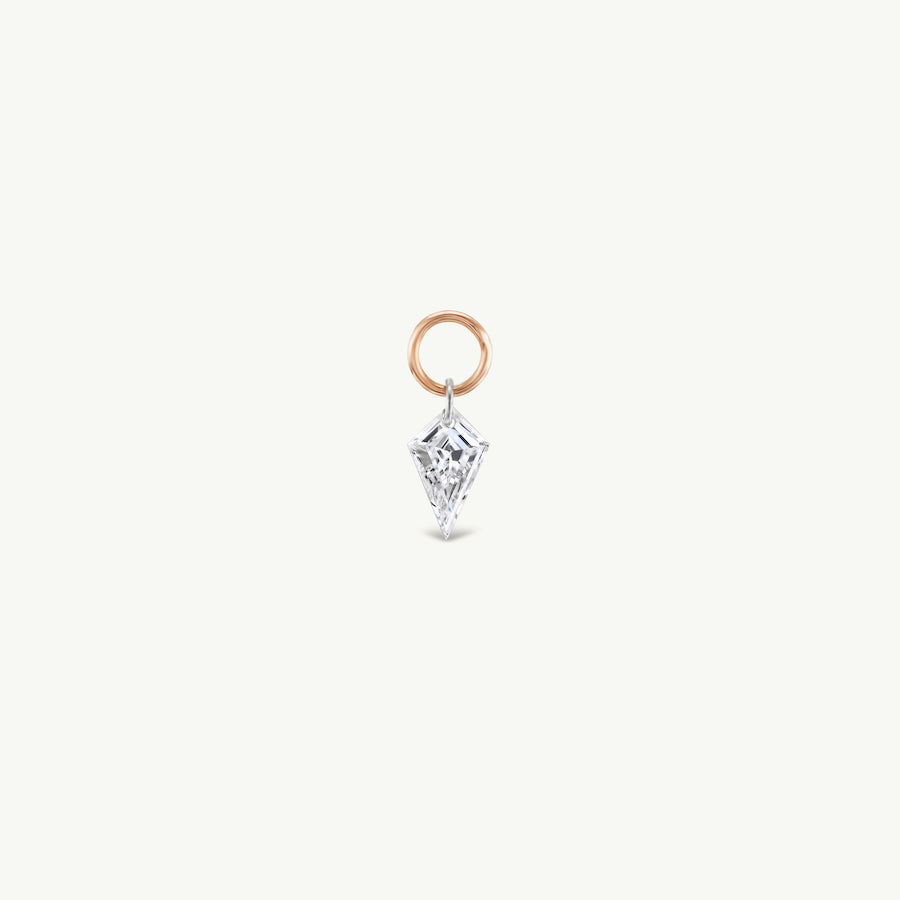 Small Kite Pierced Diamond Charm for Huggies