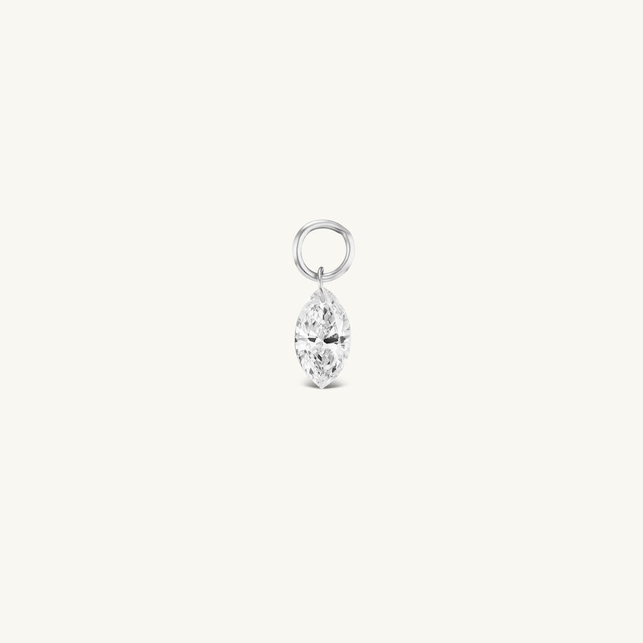Small Marquise Pierced Diamond Charm for Huggies