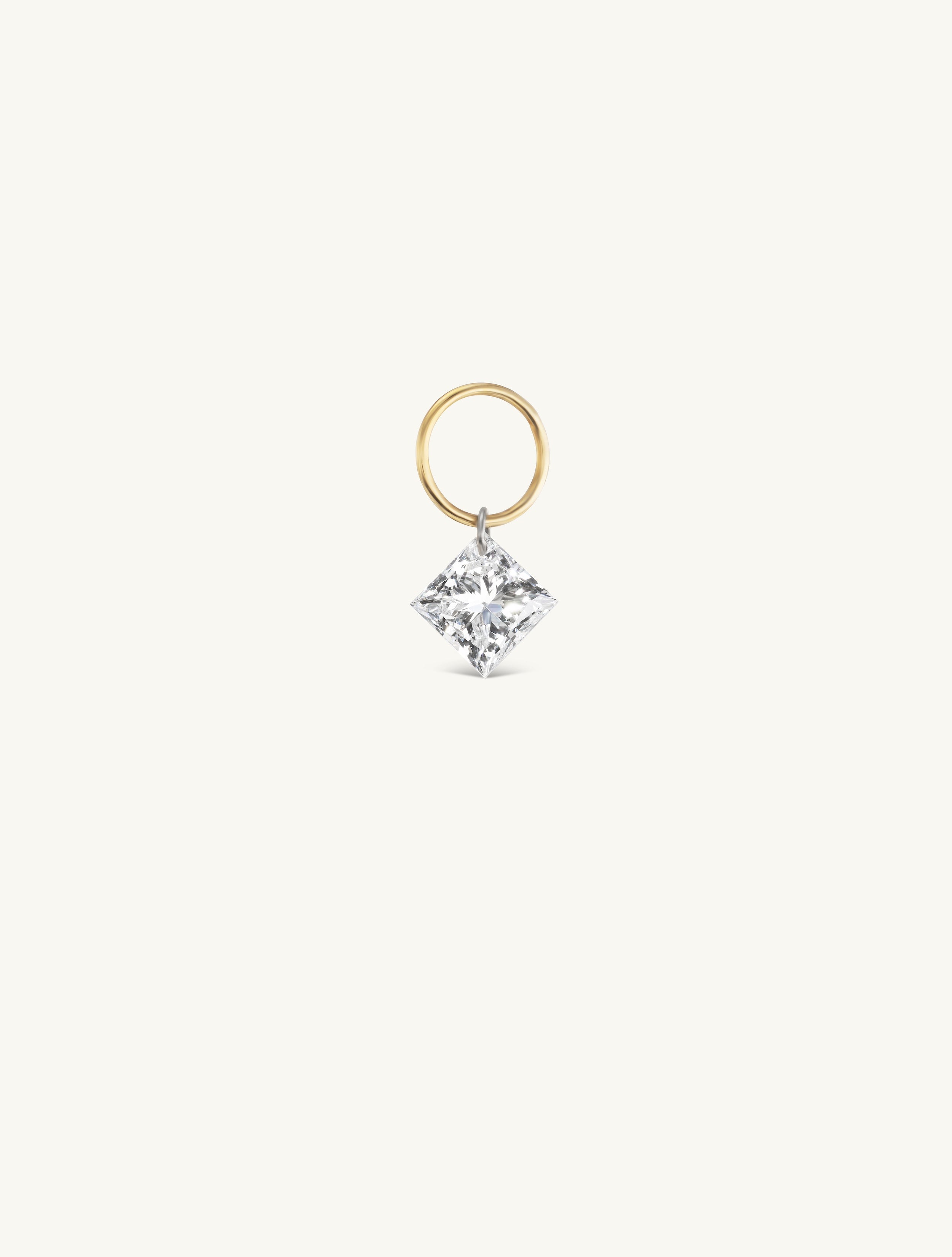 Small Princess Pierced Diamond Charm for Huggies