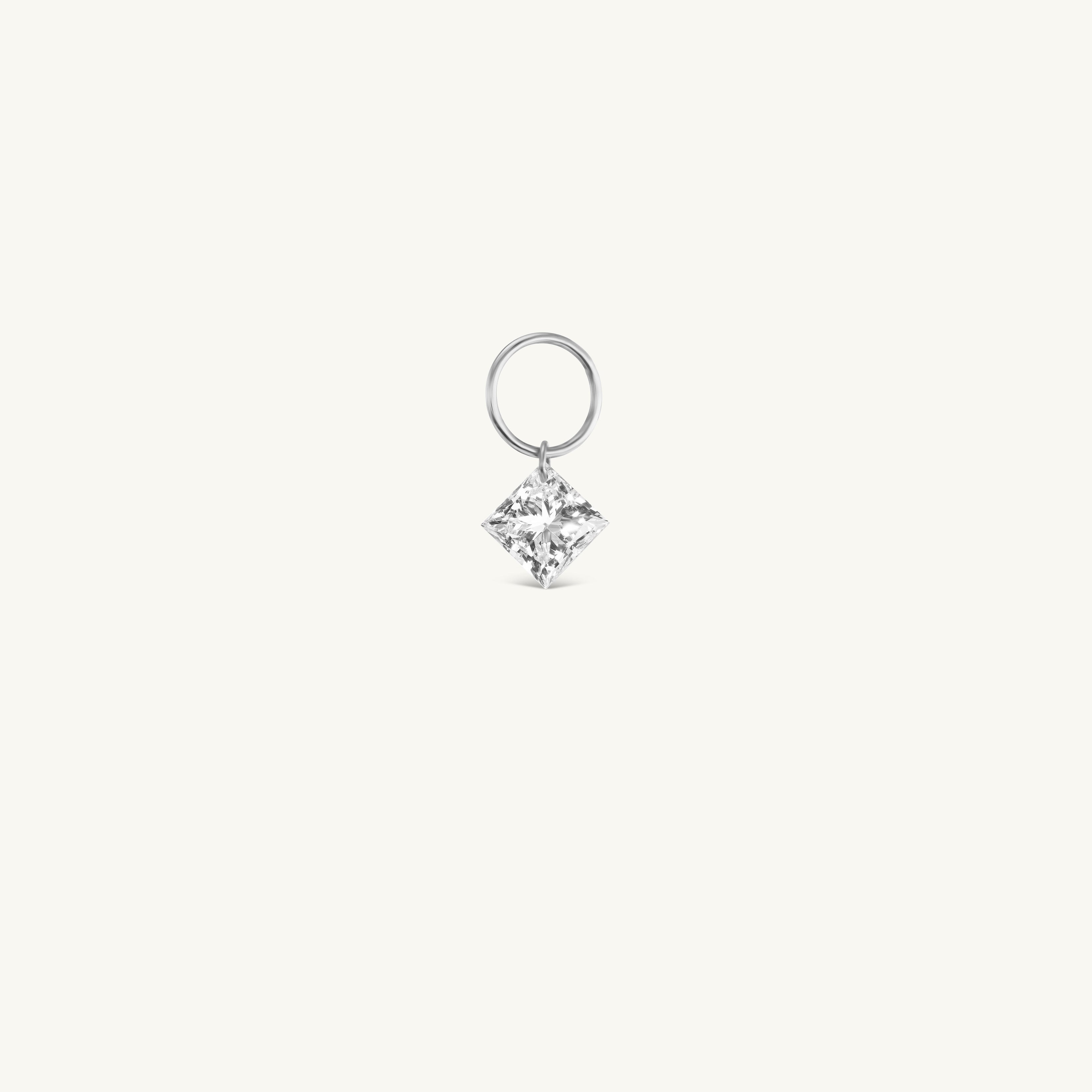 Small Princess Pierced Diamond Charm for Huggies
