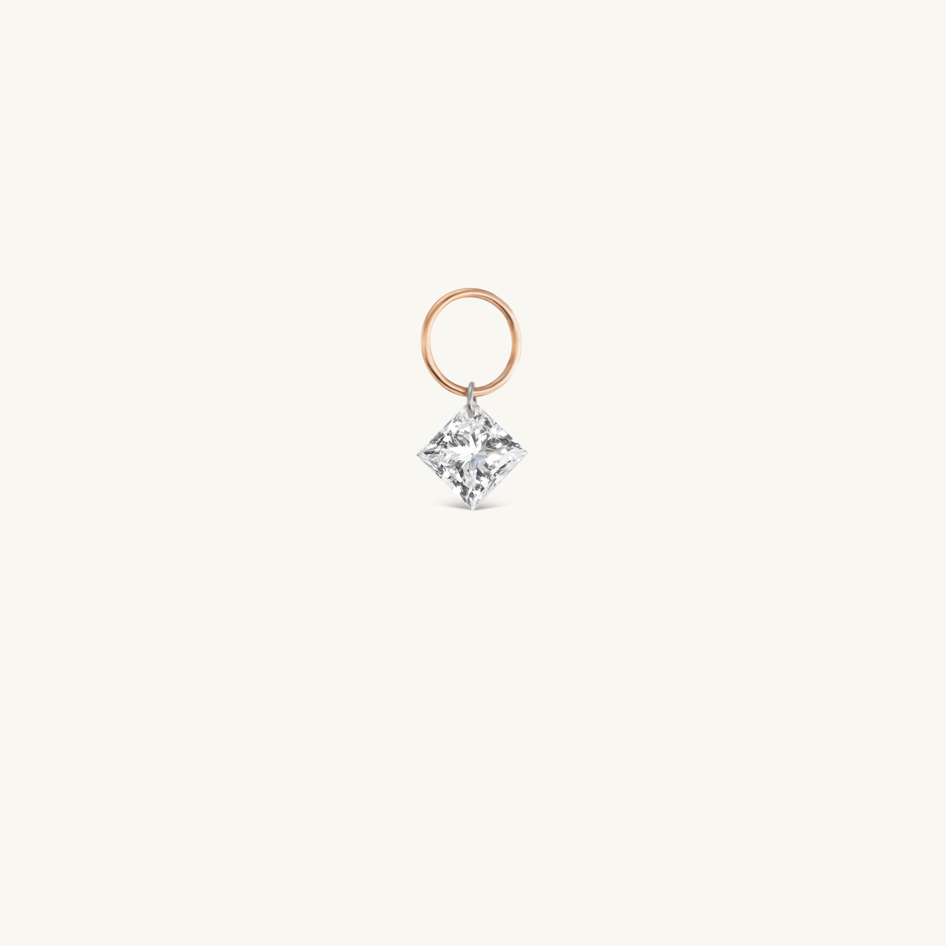 Small Princess Pierced Diamond Charm for Huggies