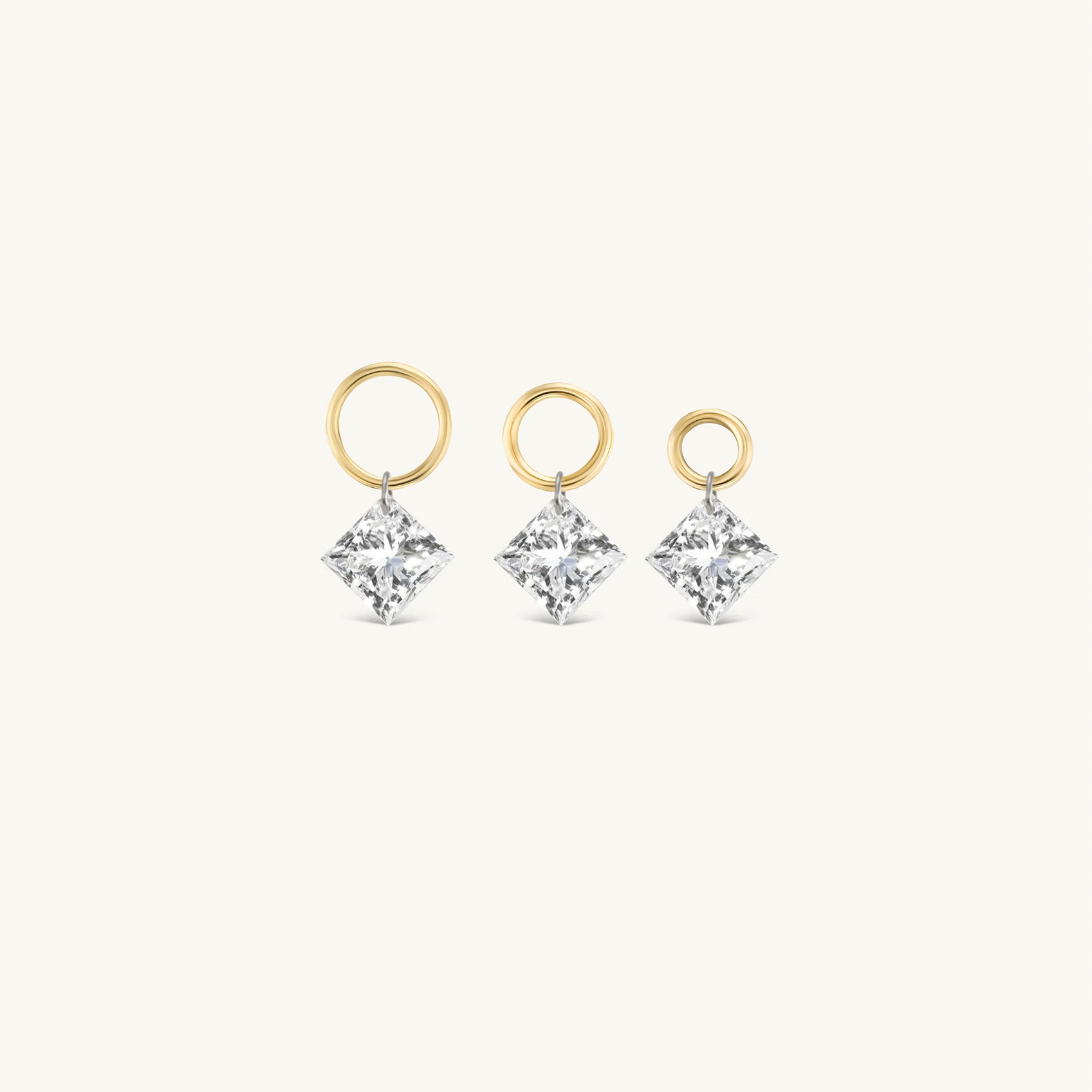 Small Princess Pierced Diamond Charm for Huggies