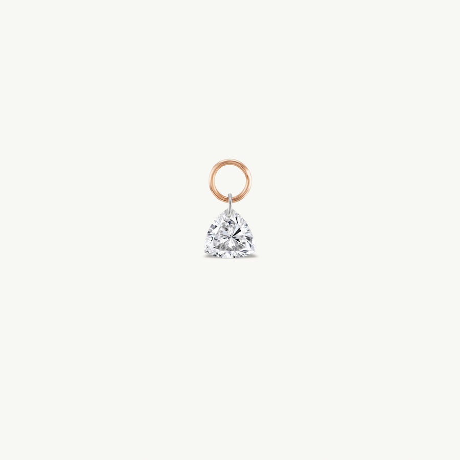 Small Trillion Pierced Diamond Charm for Huggies