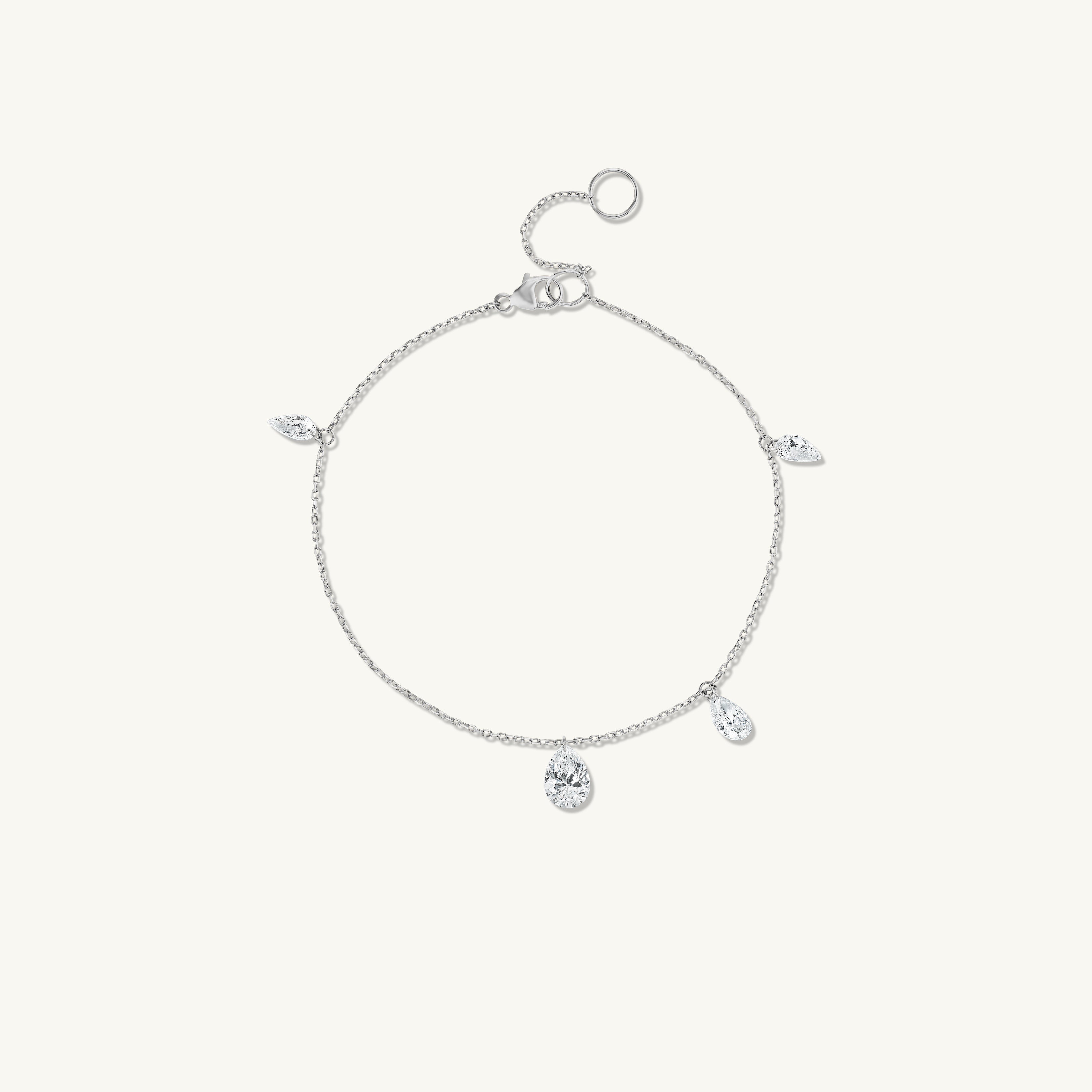 Pierced Pear Diamond Bracelet