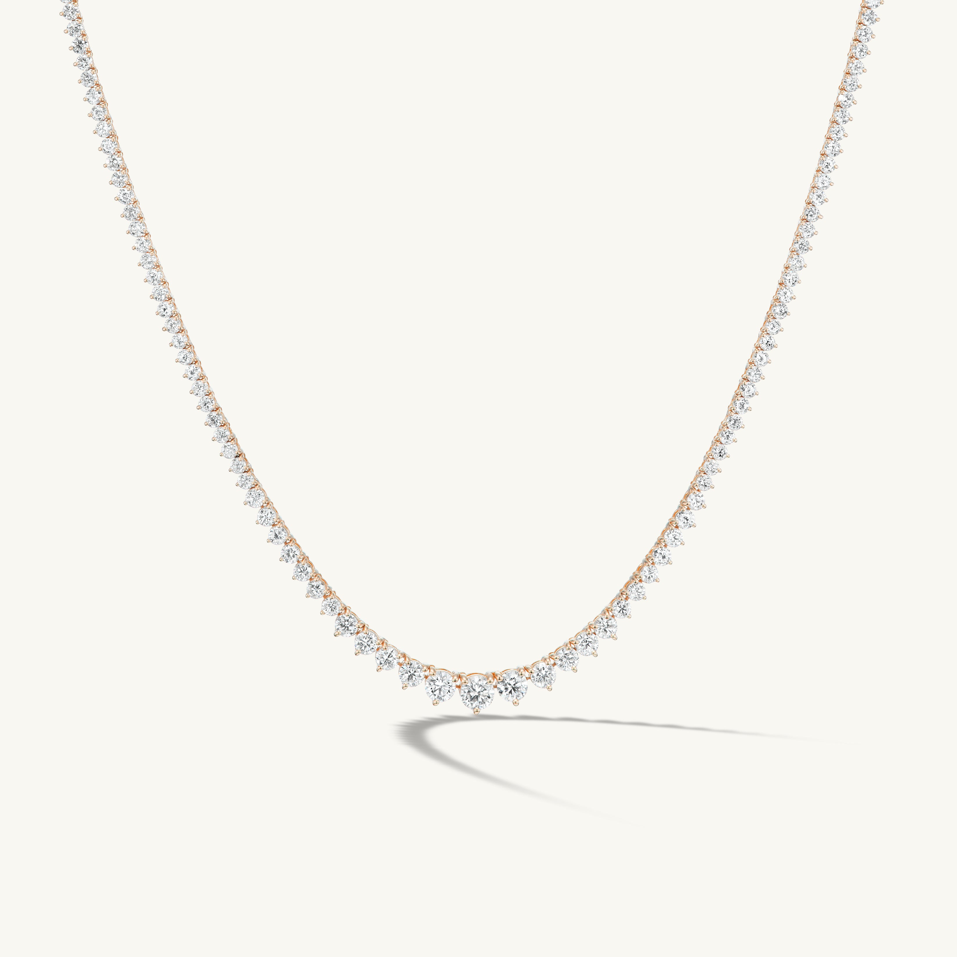 Five Carat Graduating Diamond Tennis Necklace