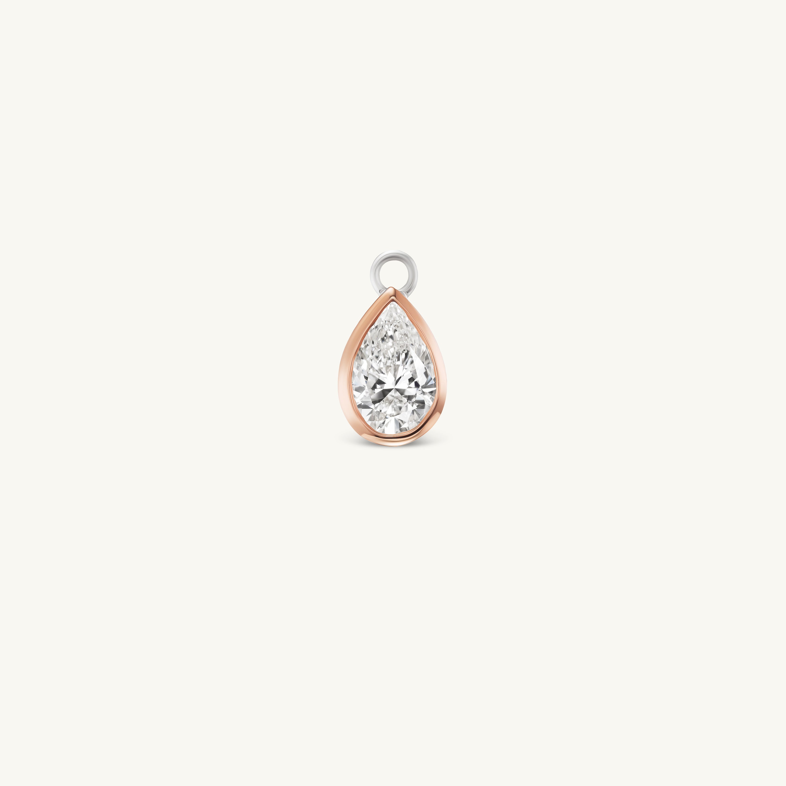 1.5 Carat Pear Bezel Earring Charm