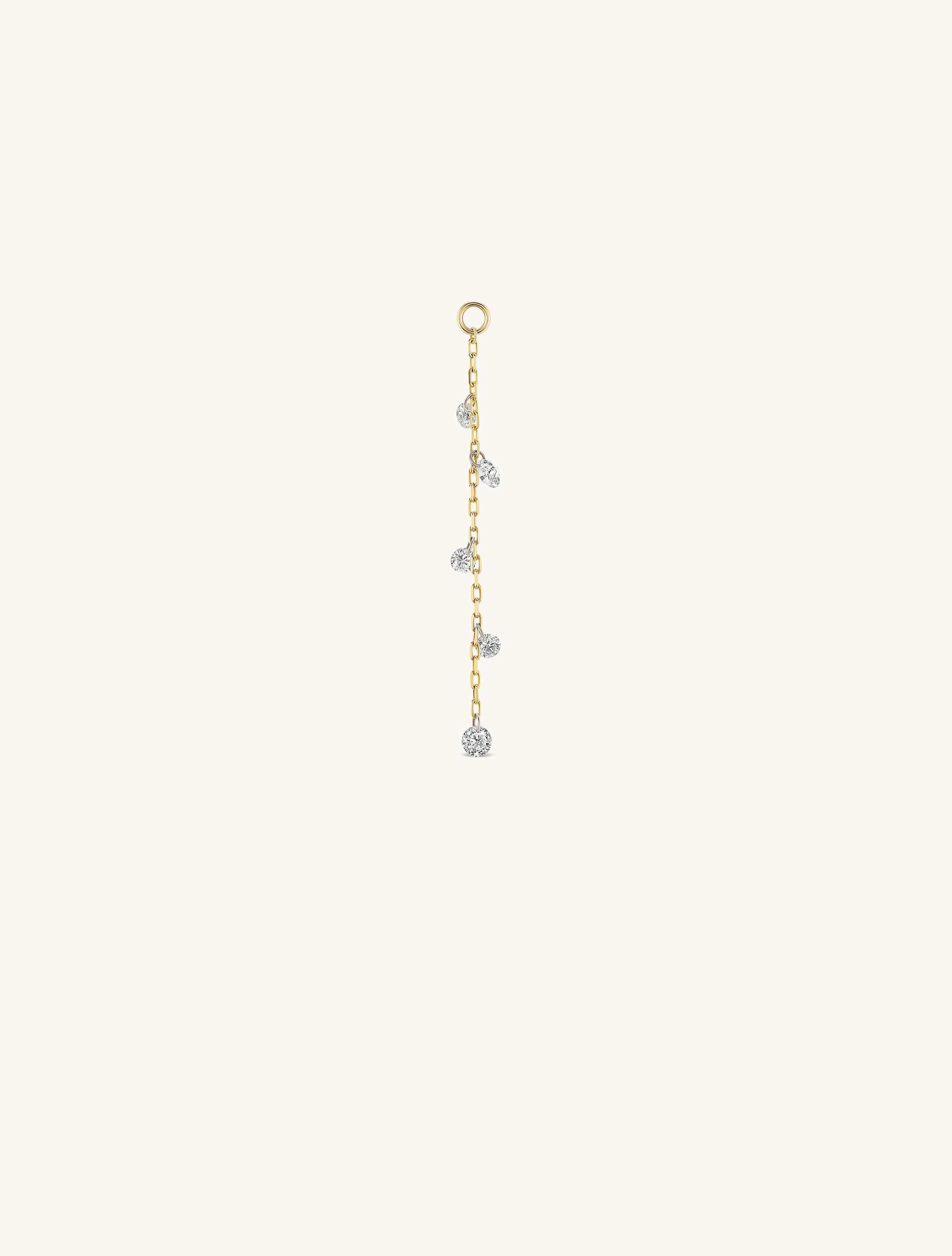 Five Pierced Diamond Dew Charm for Huggies