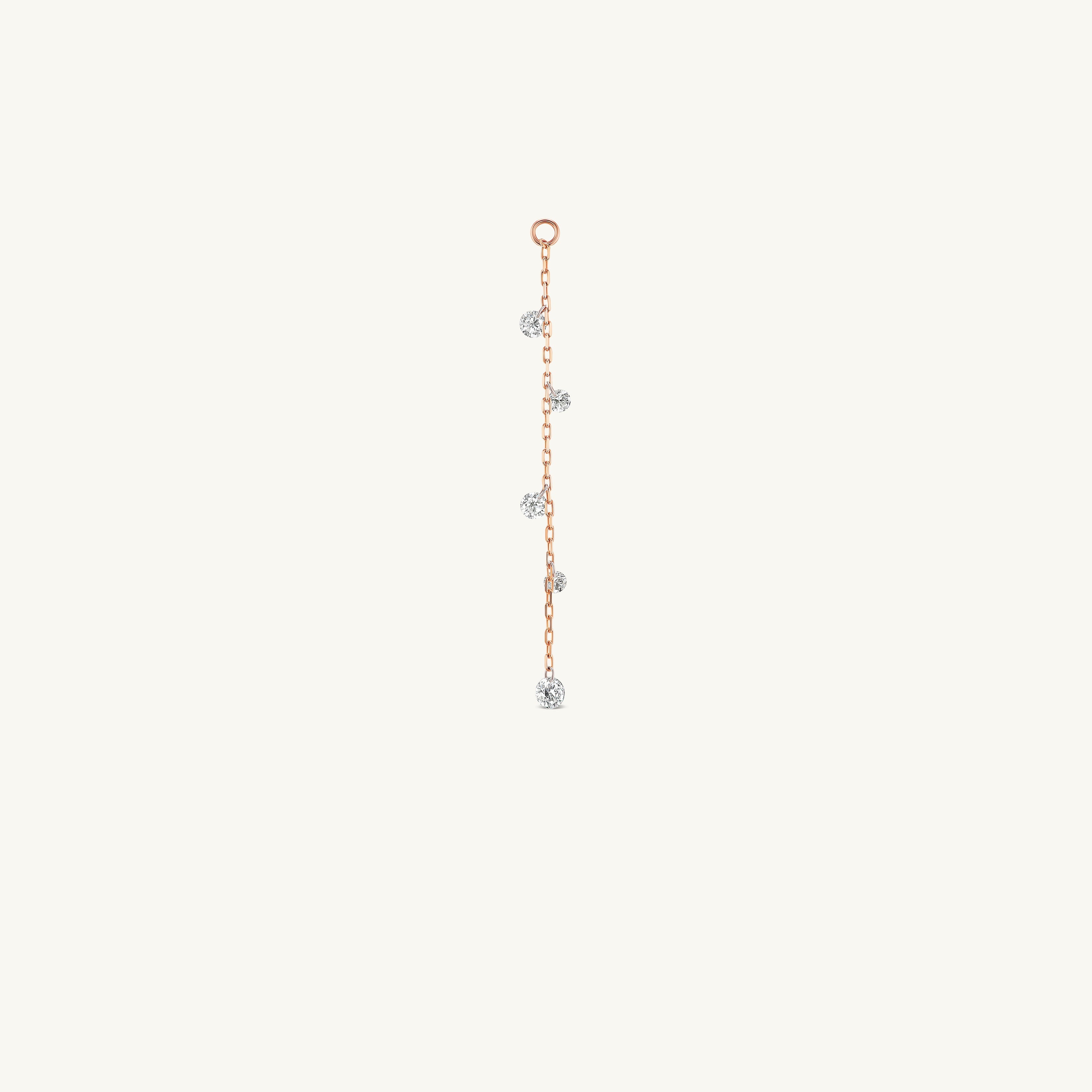 Long Pierced Diamond Dew Charm + Free 8mm Gold Huggies