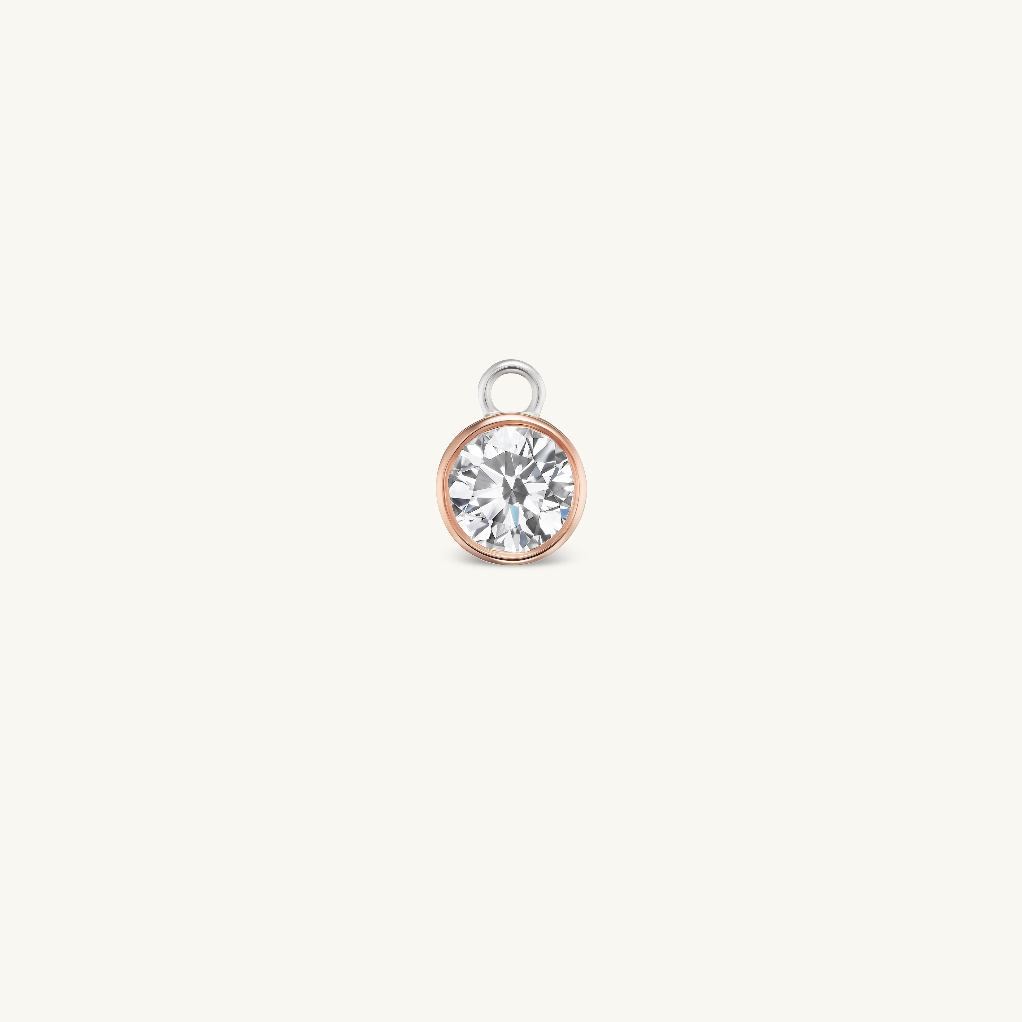 1 Carat Round Bezel Earring Charm