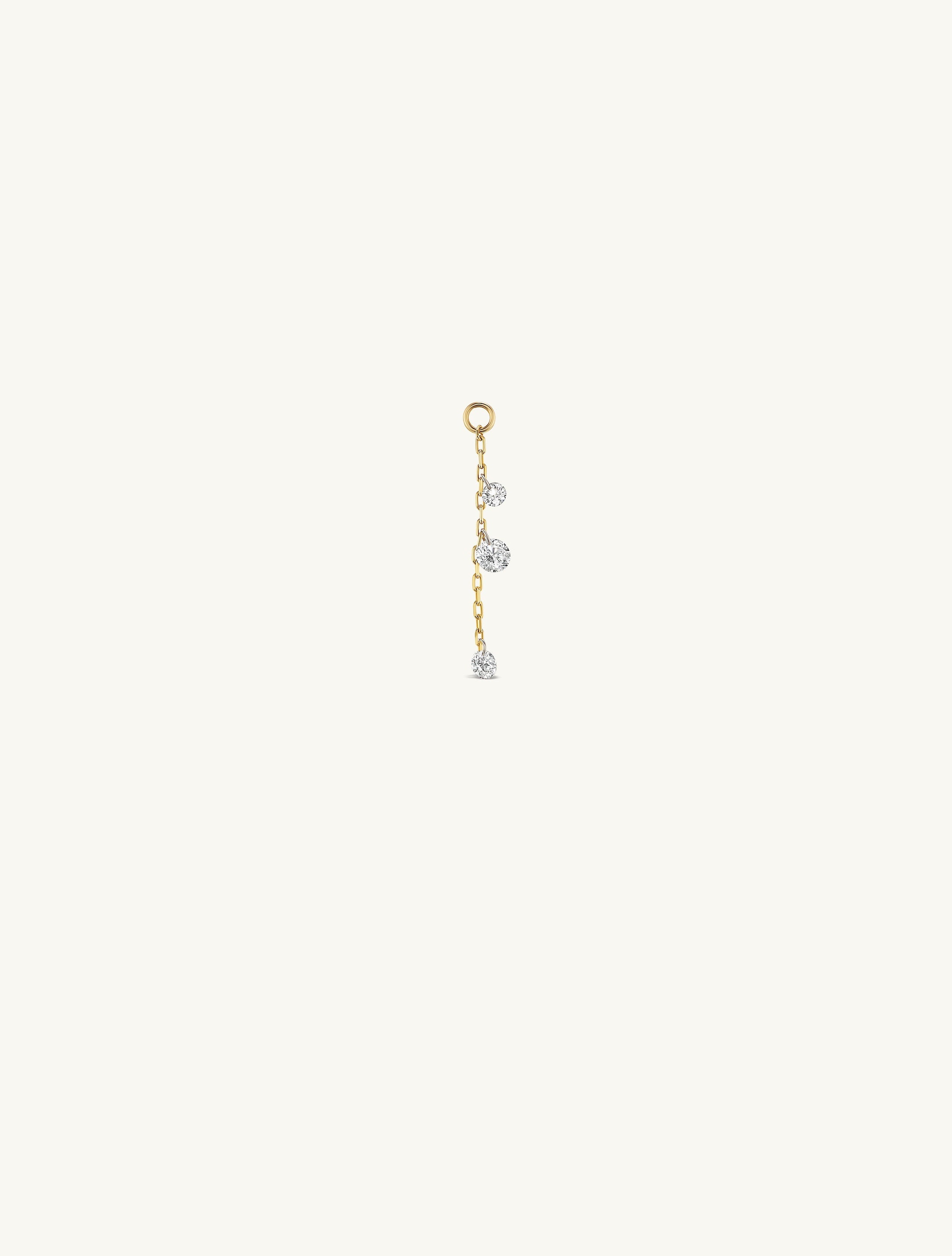 Petite Pierced Diamond Dew Charm + Free 8mm Gold Huggie