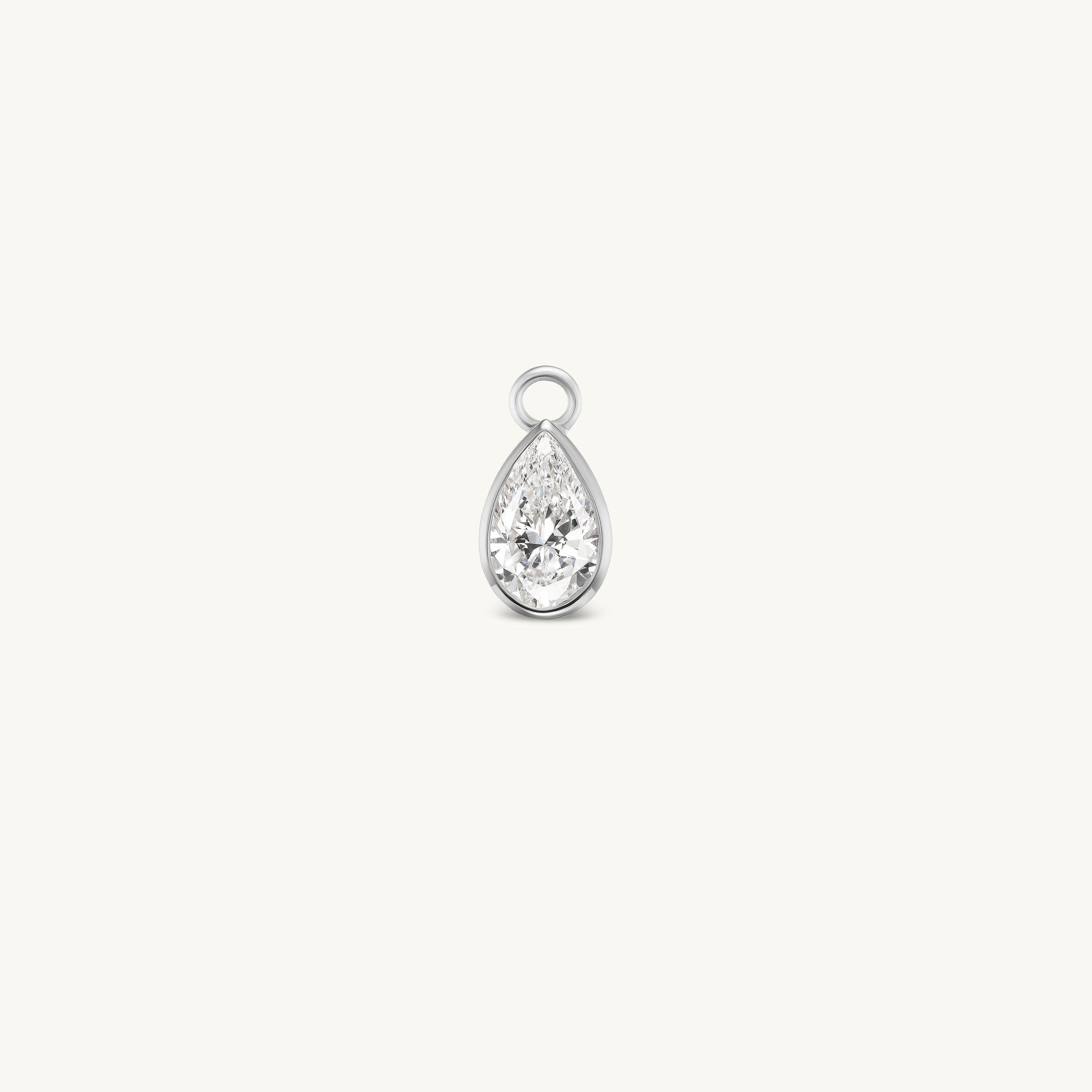 1 Carat Pear Bezel Earring Charm
