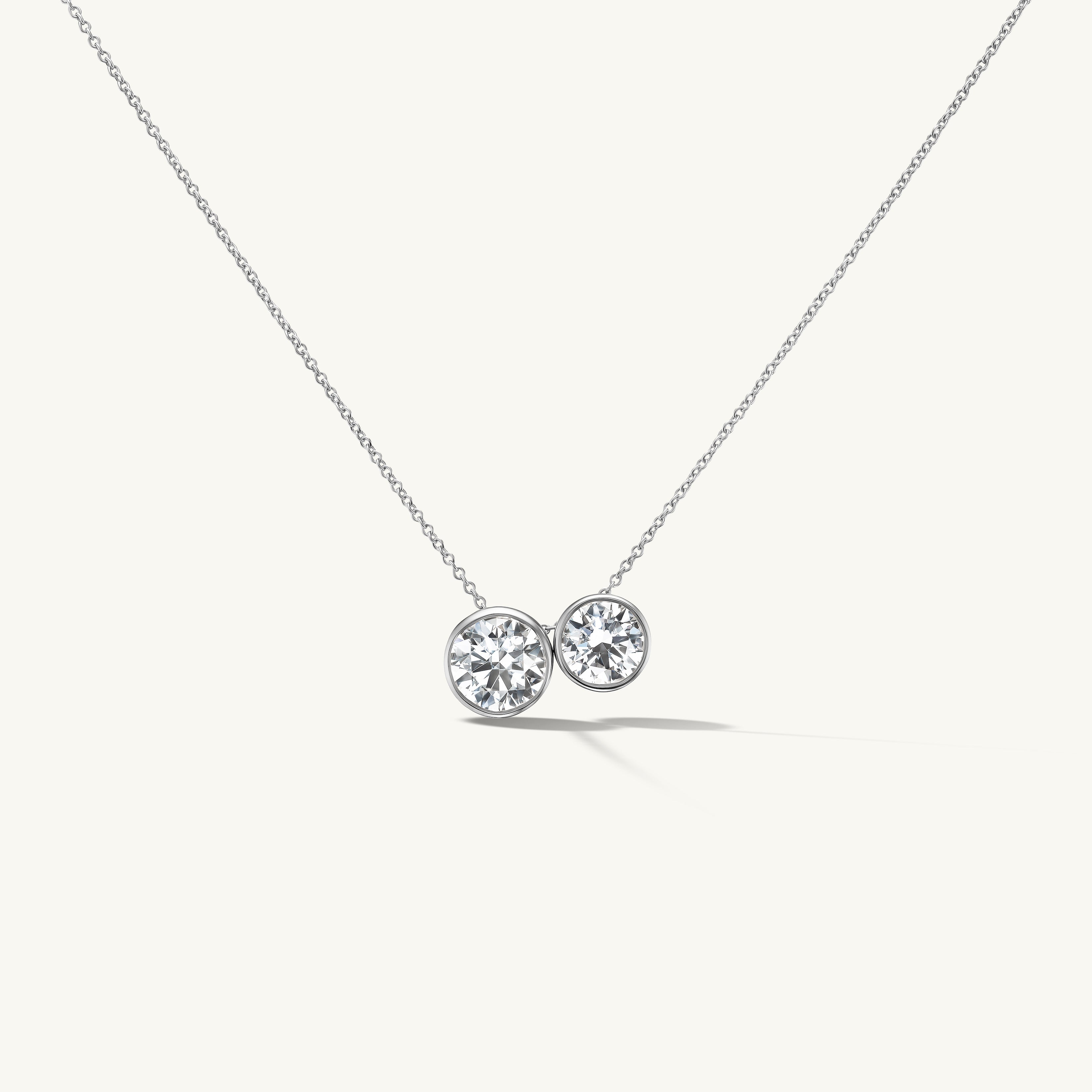 Duo Round Bezel Necklace